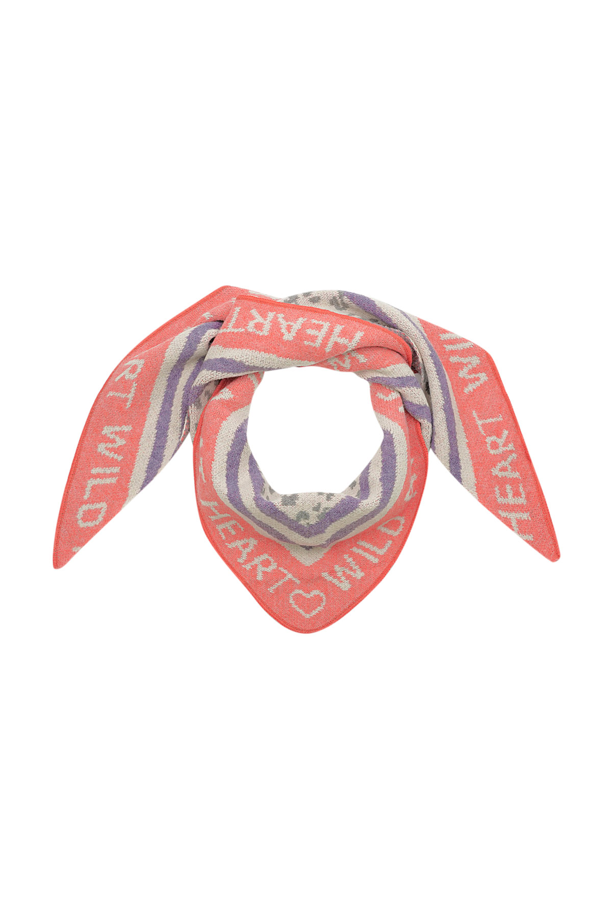 Winter scarf wild heart - orange purple