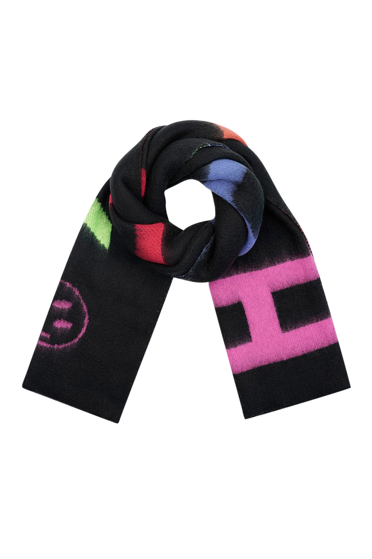 Bufanda con giro alegre - negro multi h5 