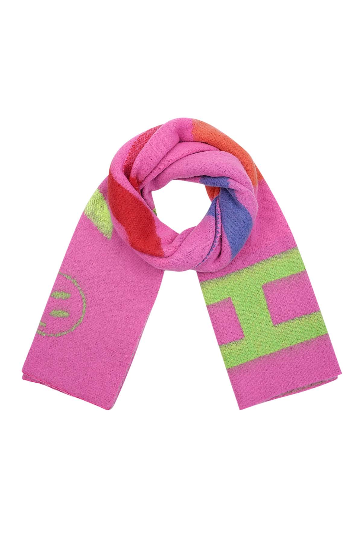 Foulard torsadé joyeux - fuchsia h5 