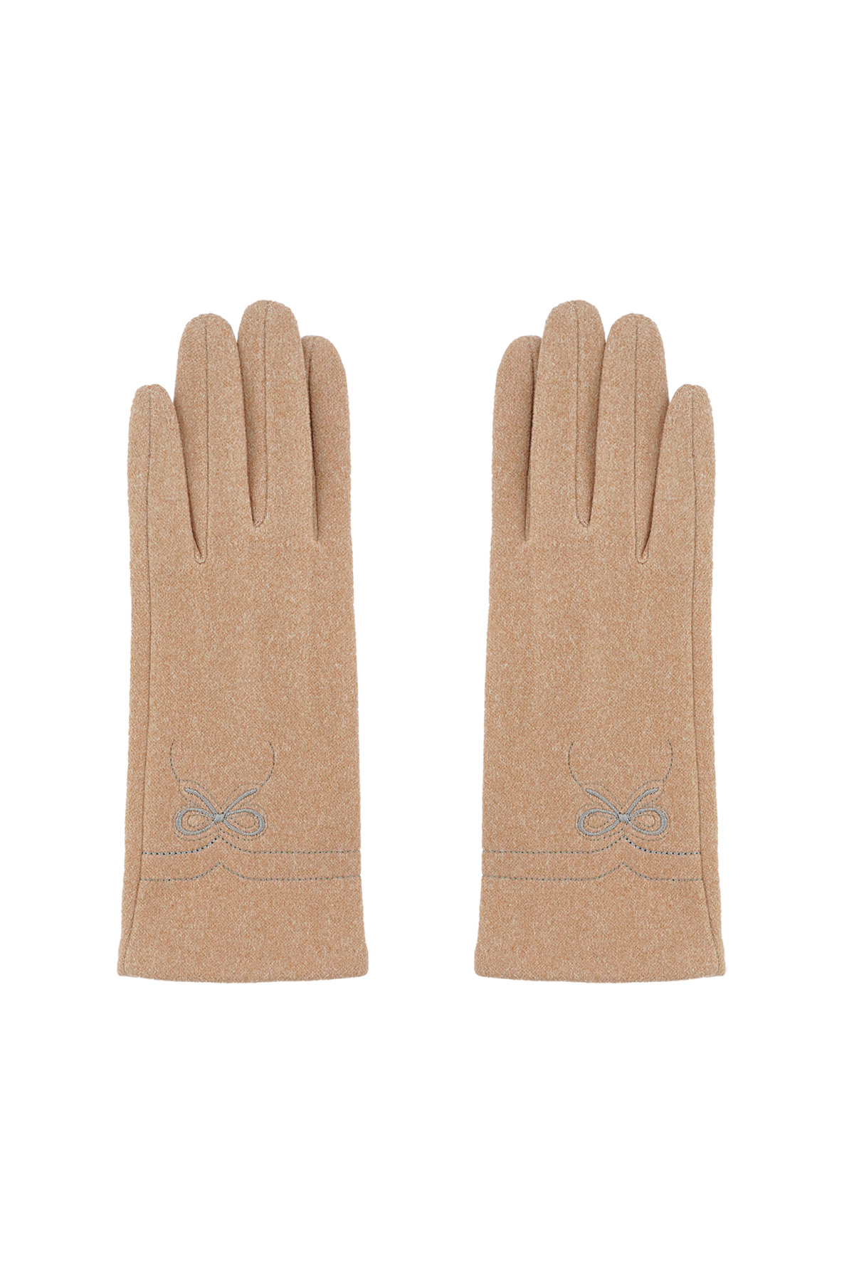 Delicate bow gloves - brown h5 