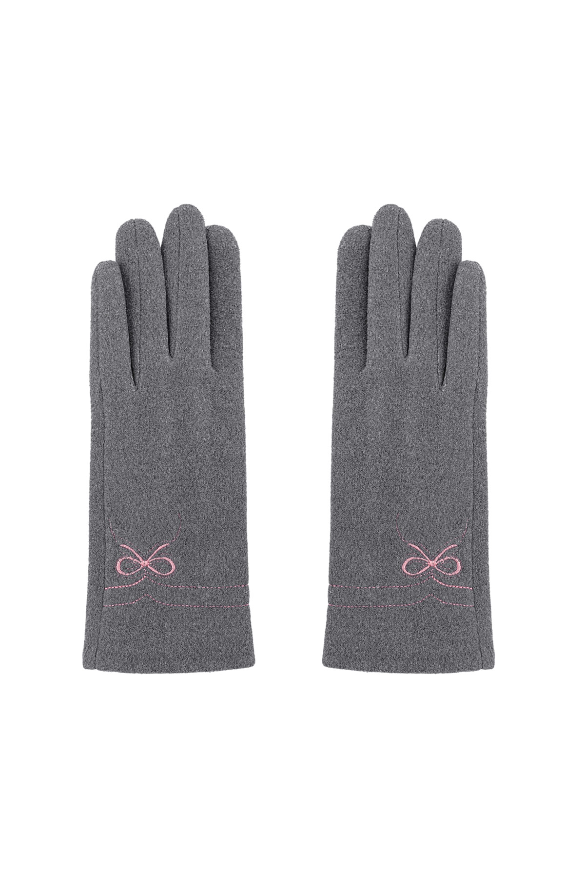 Guantes con lazo delicado - gris h5 