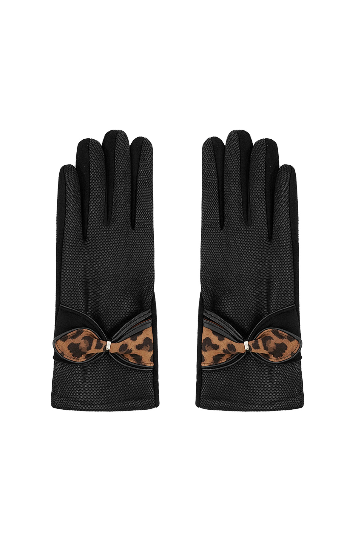 Guantes con detalle de pantera - negros h5 