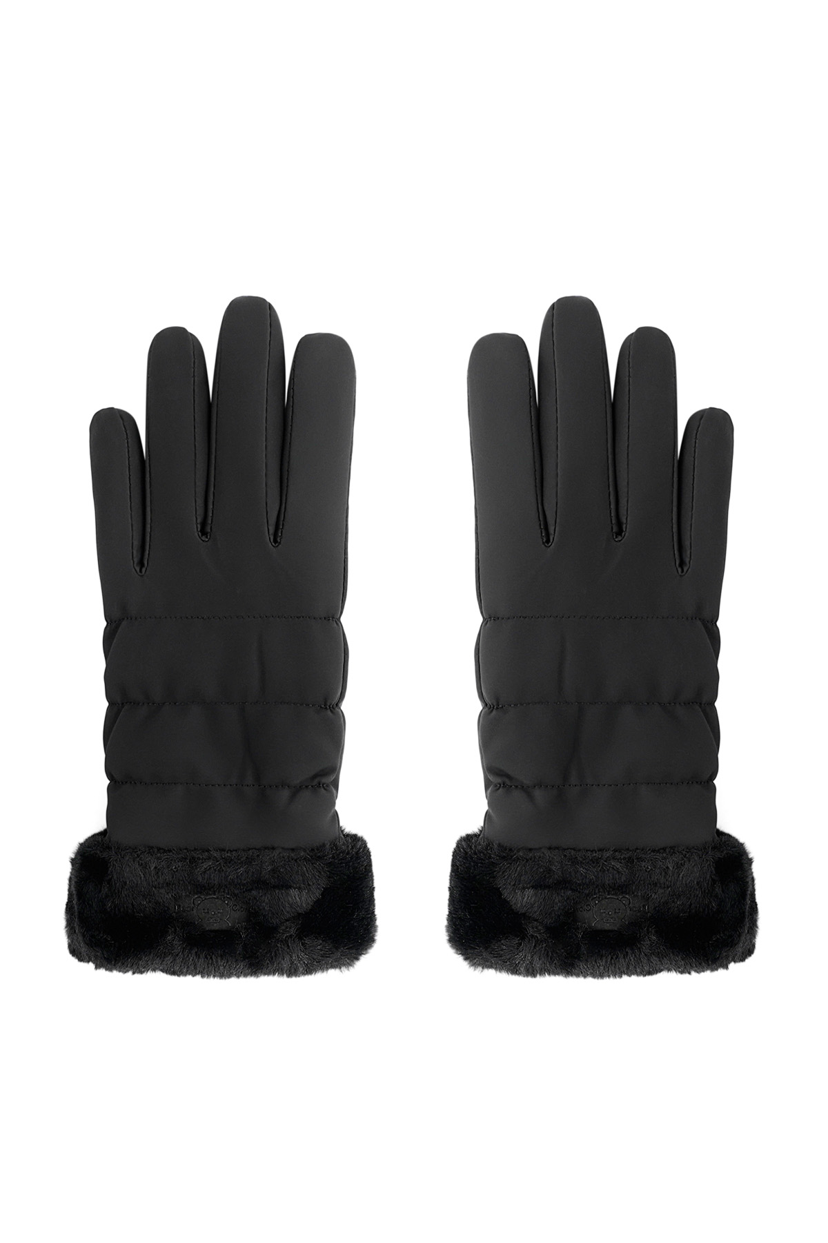 Furry gloves - black 