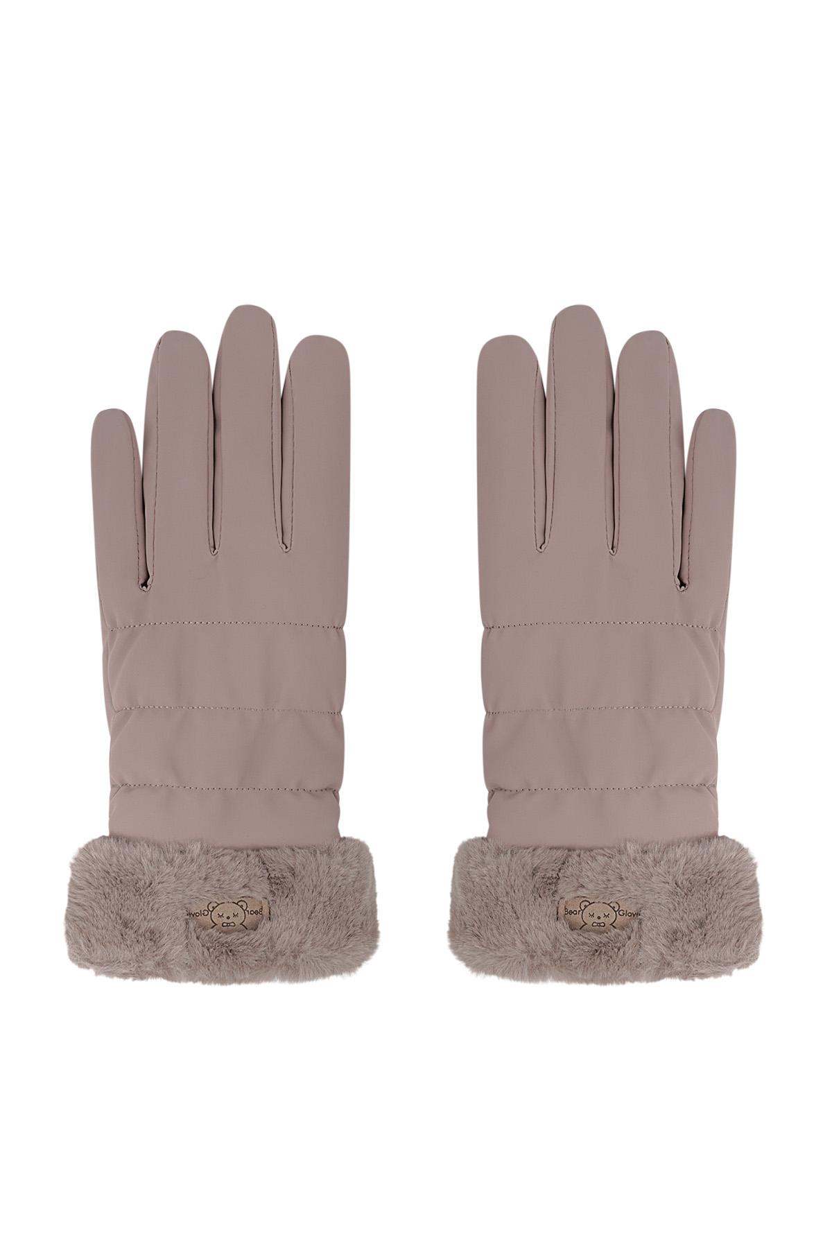 Furry gloves - brown h5 