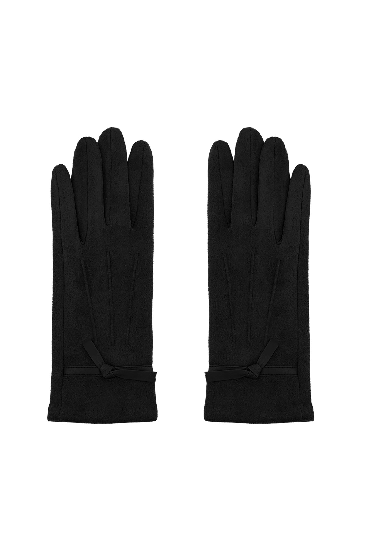 Gants chics en ruban - noir h5 