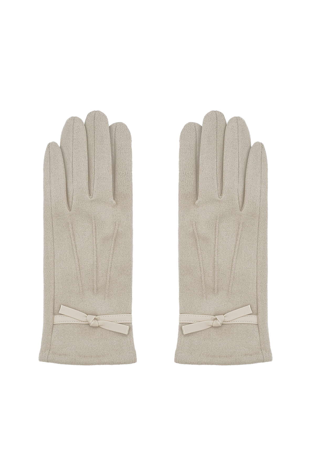 Guantes elegantes con cinta - beige h5 