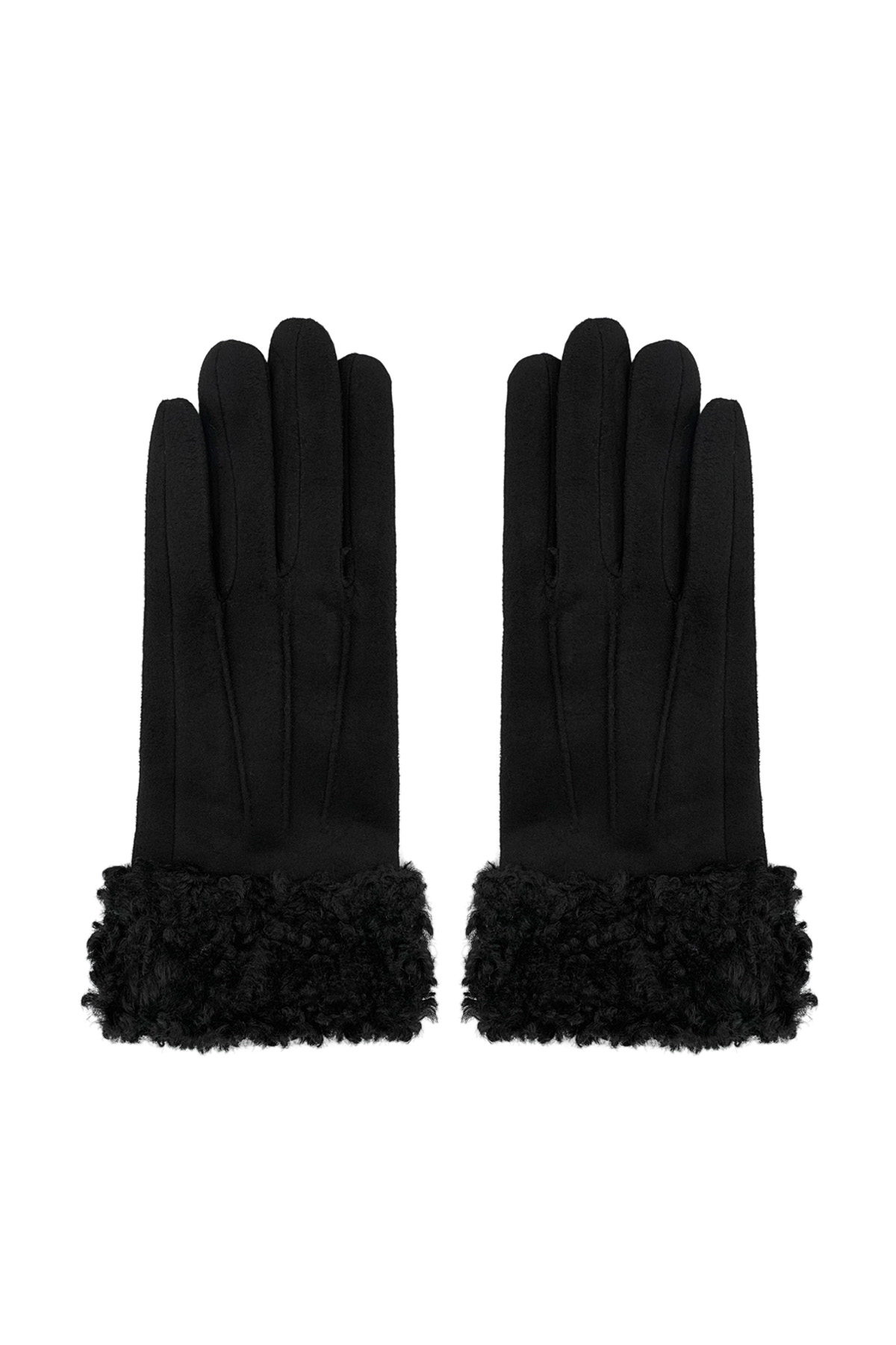 Fuzzy gloves - black h5 