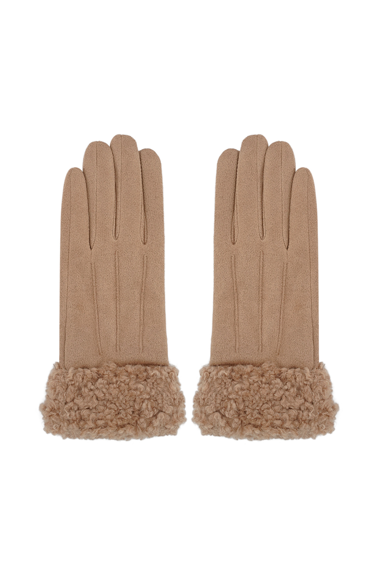 Fuzzy handschoenen - bruin h5 