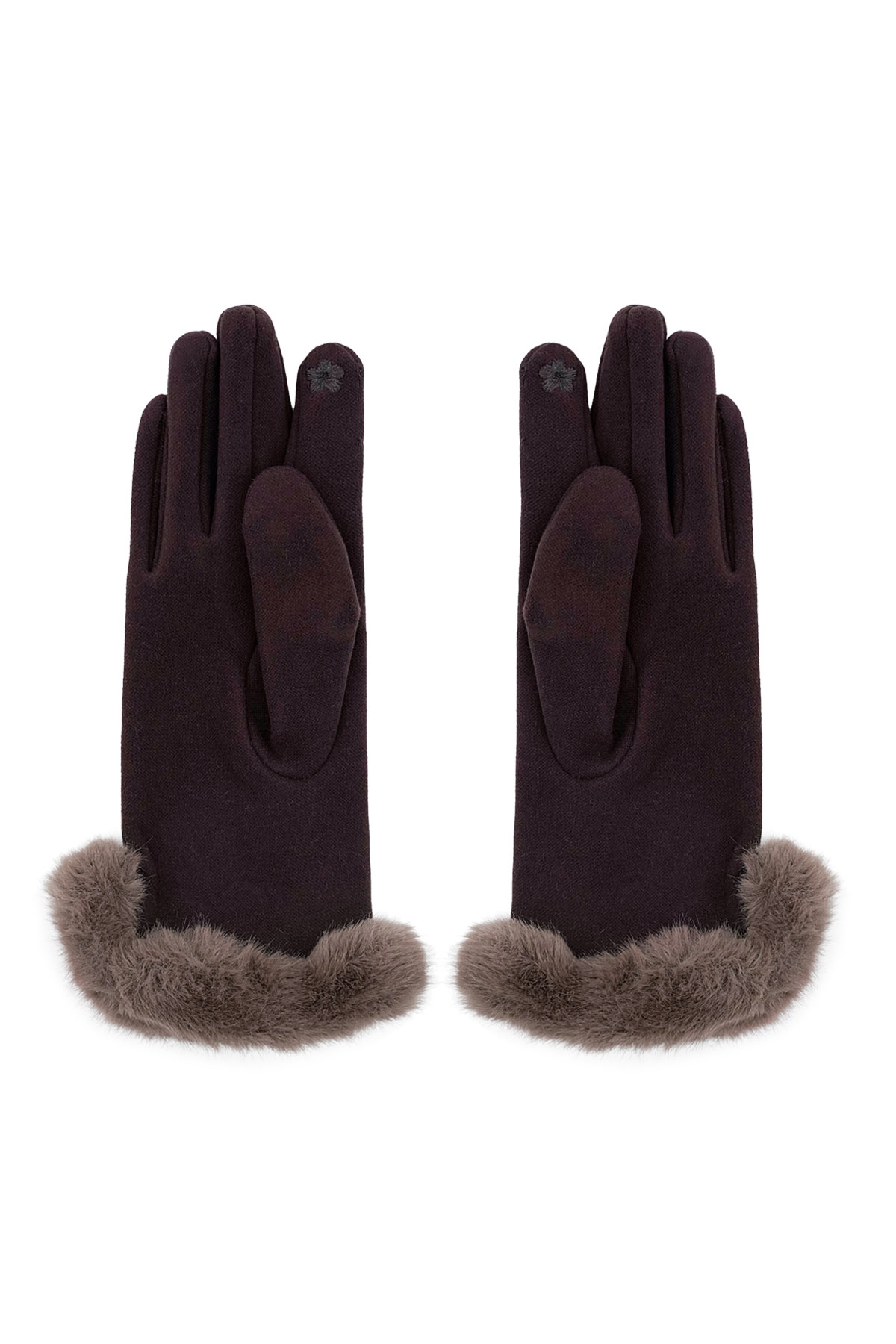 Fluffy elegance glove - bruin h5 Afbeelding3