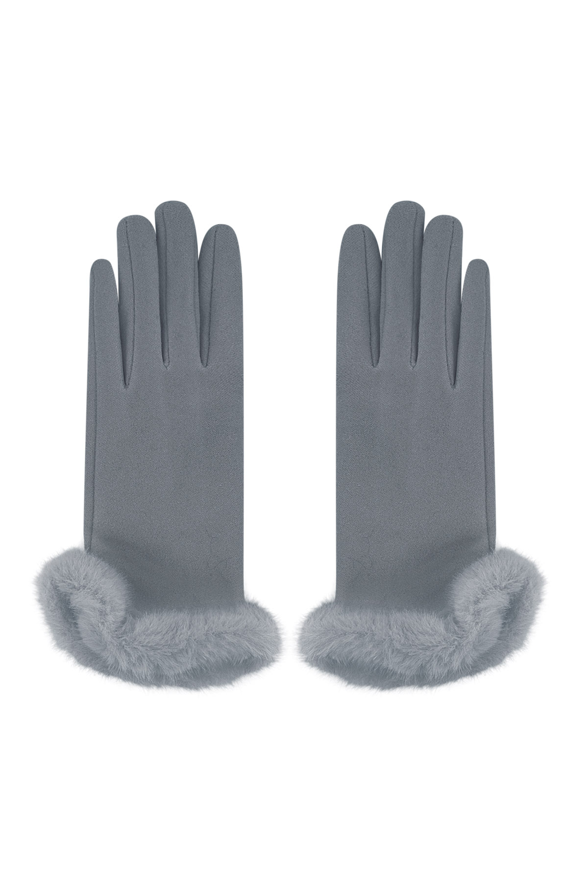 Fluffy elegance glove - grey h5 