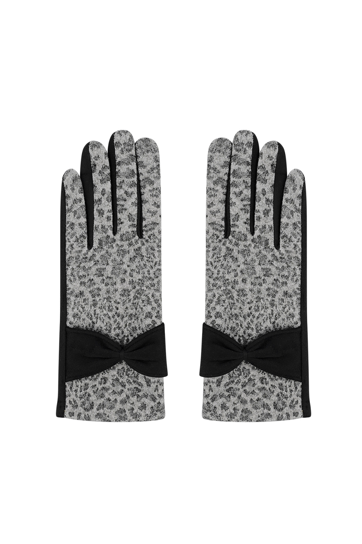 Leopard chic gloves - black & grey 