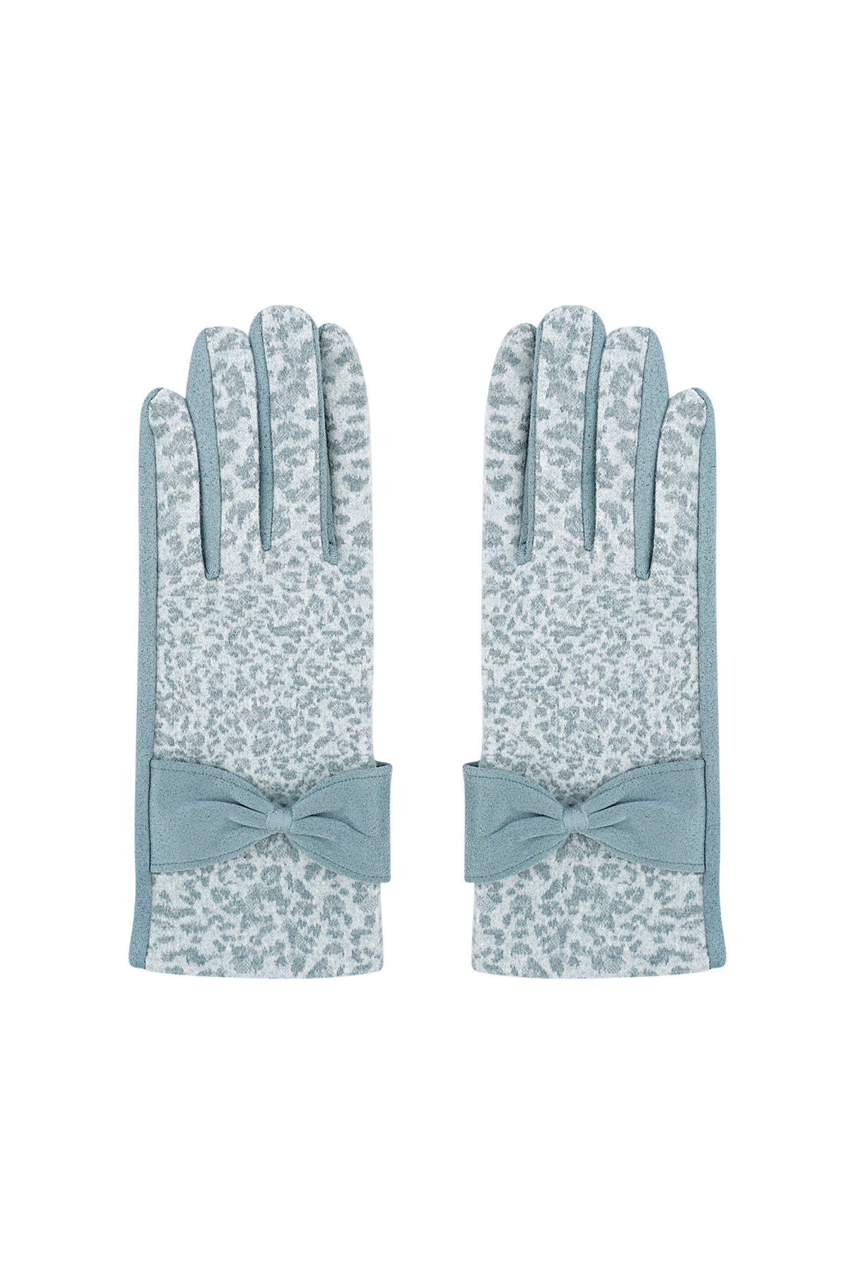 Guantes elegantes con estampado de leopardo - azul h5 