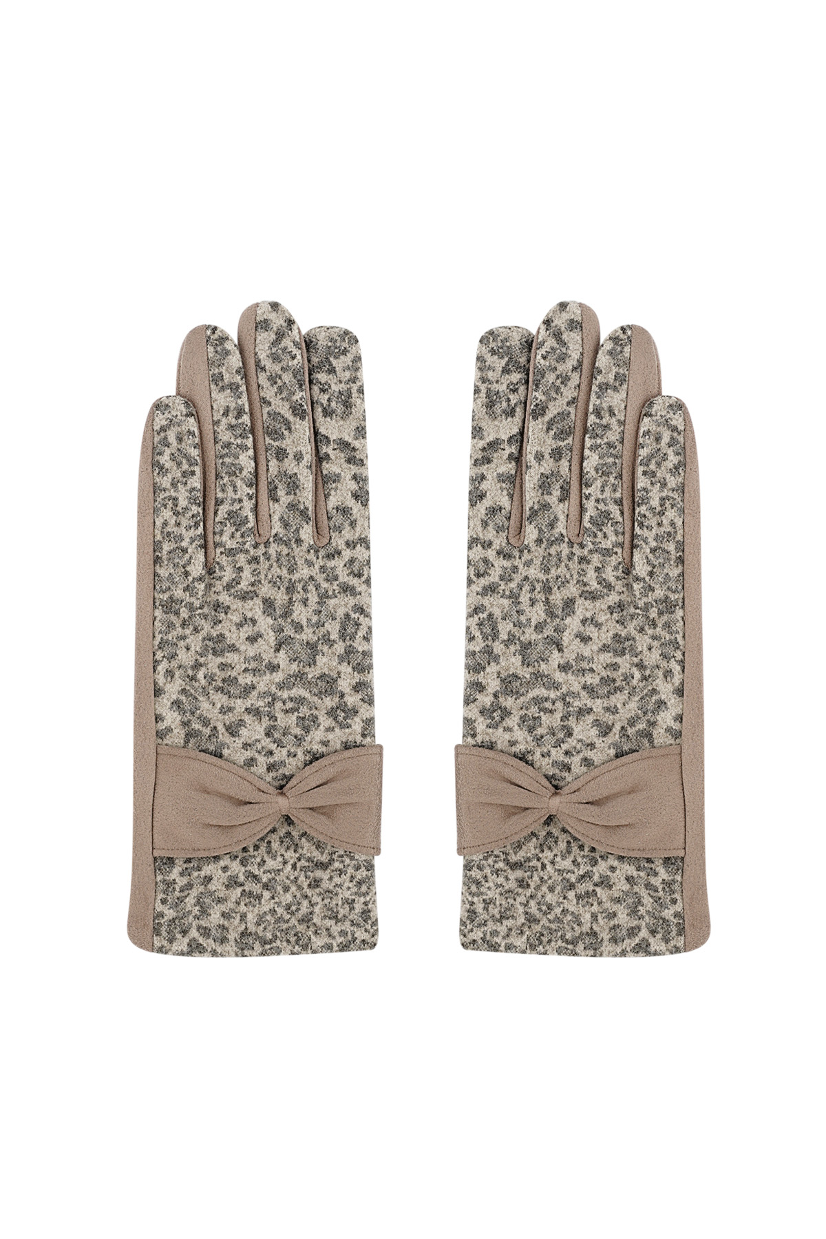 Guantes elegantes de leopardo - marrón h5 