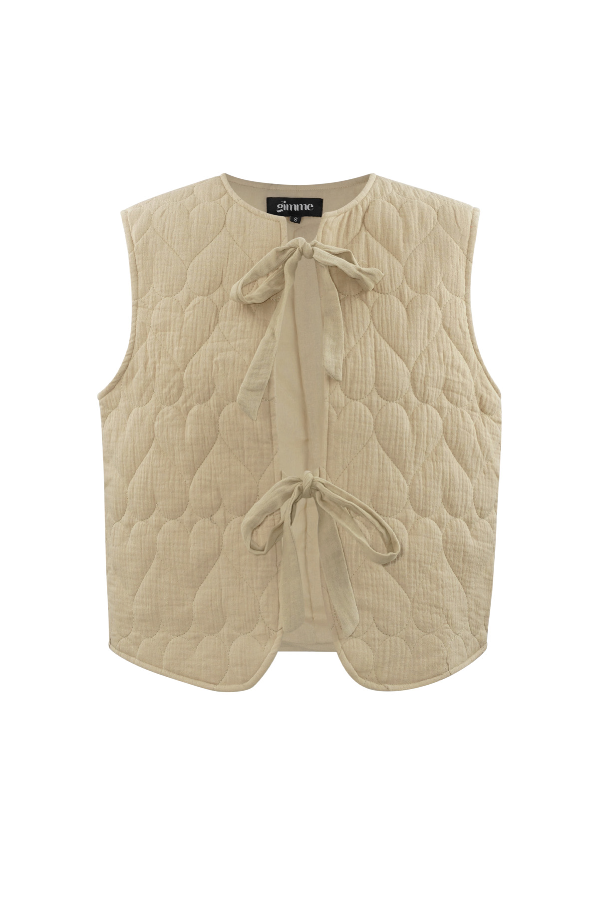 Waistcoat with bows - beige h5 