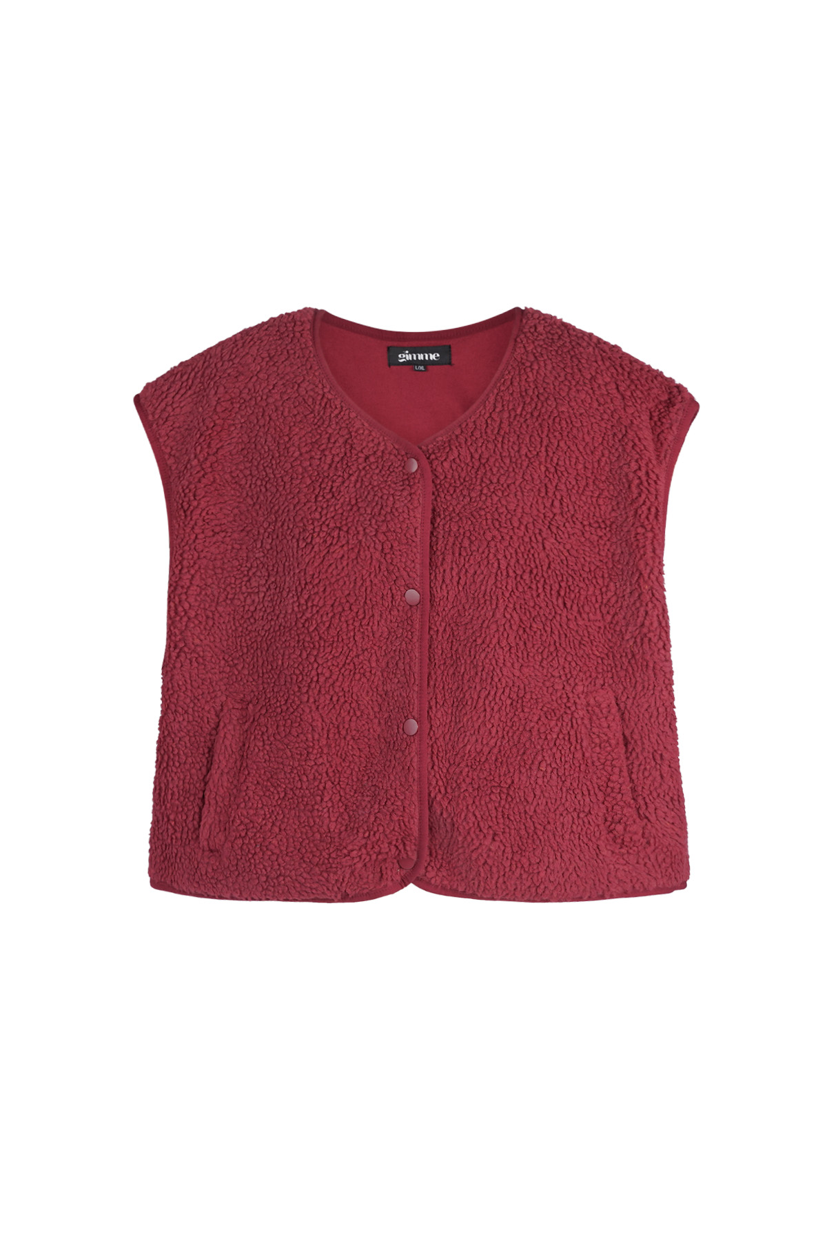 Fluffy teddy vest - red h5 