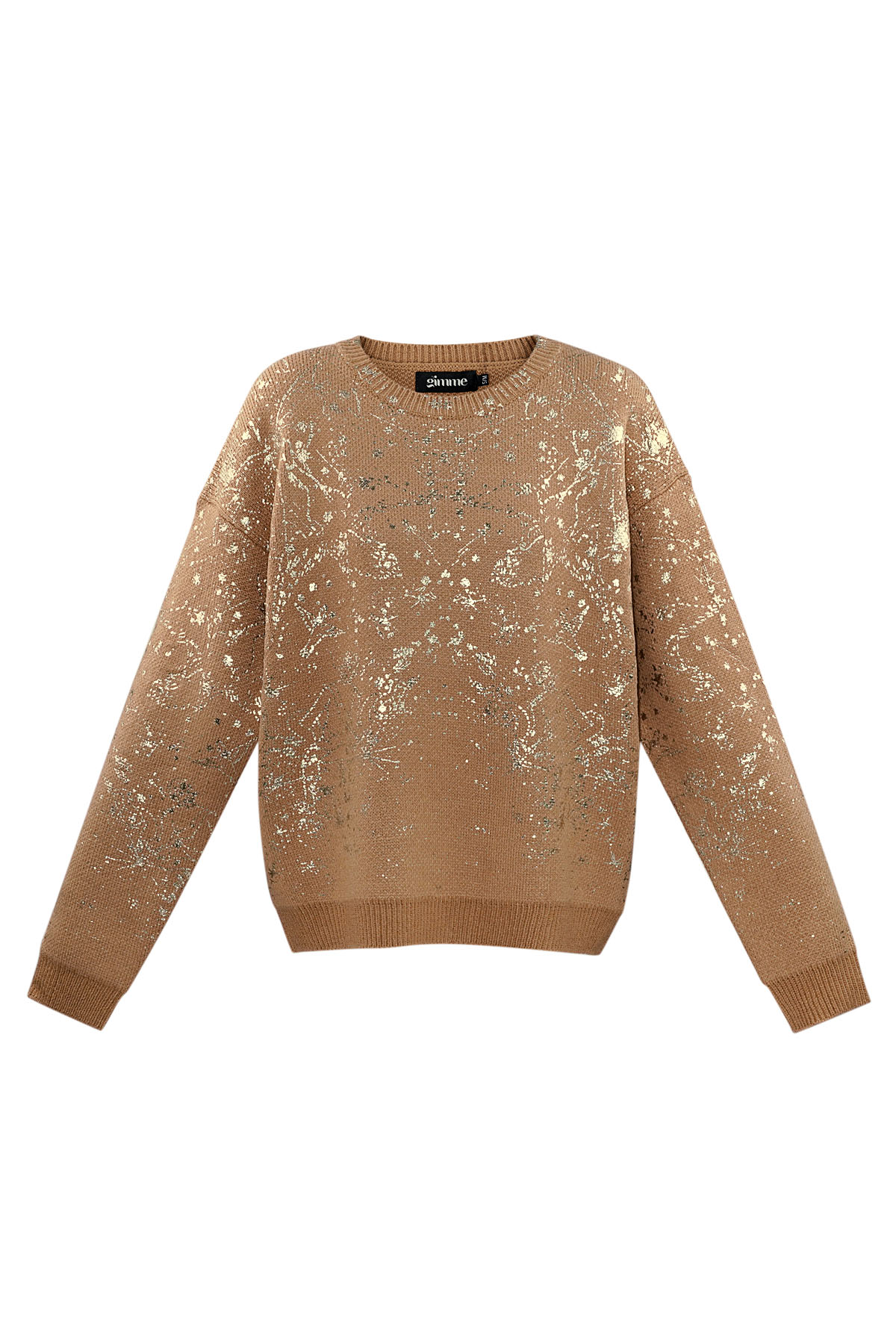 Pullover Glitzer Statement - braun h5 