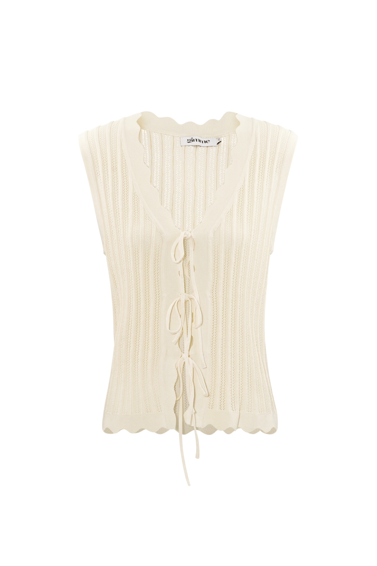 Gehaakte top met strikjes - beige h5 Afbeelding8