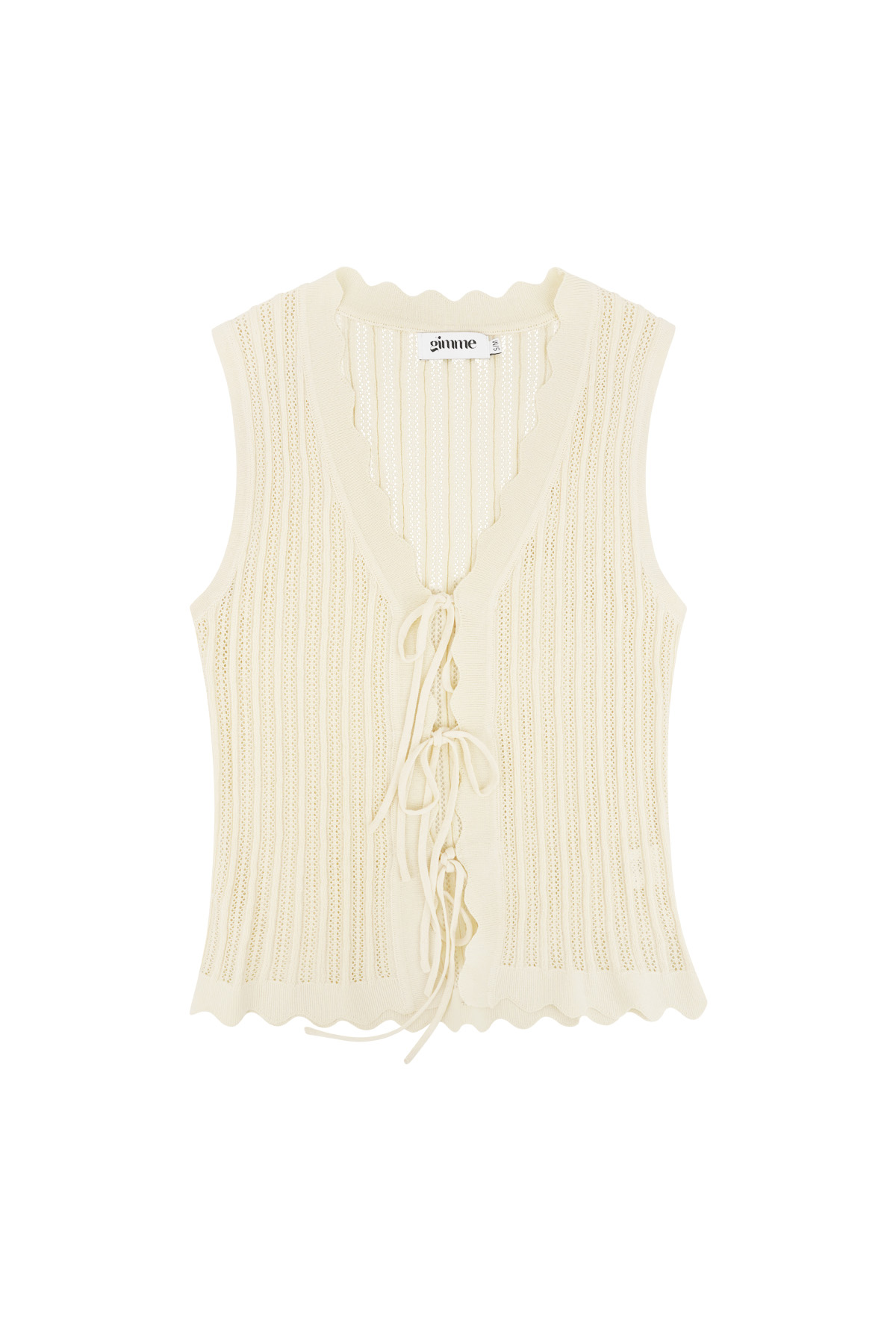 Top all'uncinetto con fiocchi - beige h5 