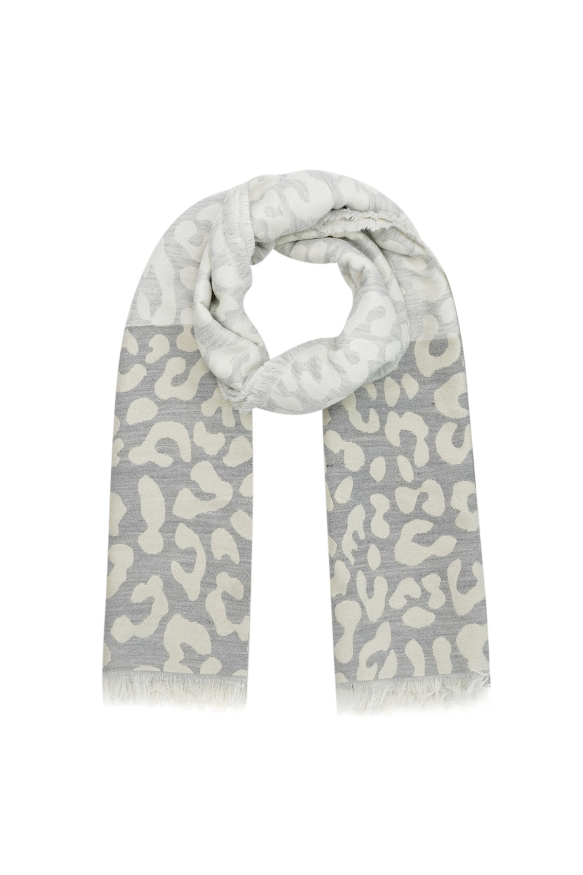 Bufanda de invierno con estampado de leopardo, color gris h5 