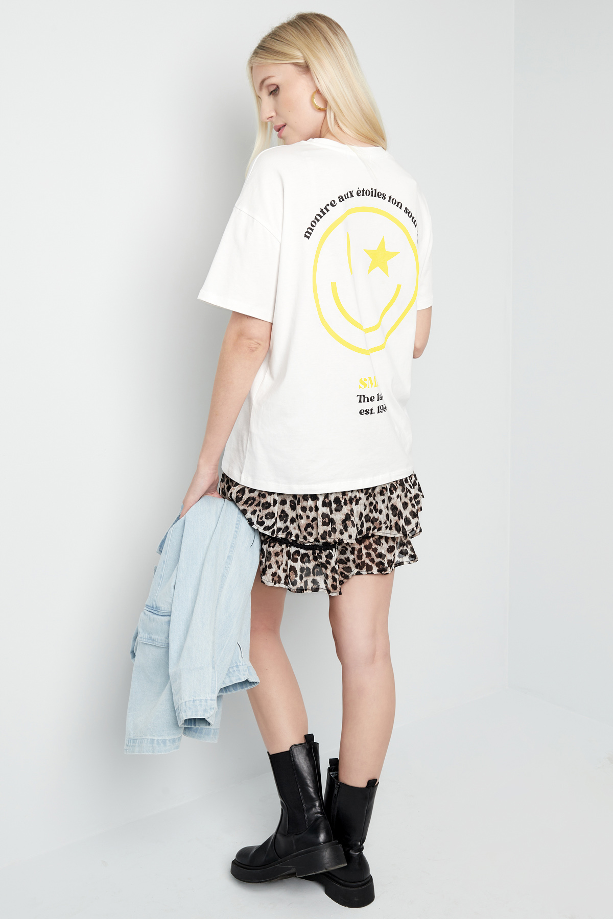 T-shirt happy life smiley - white h5 Picture6