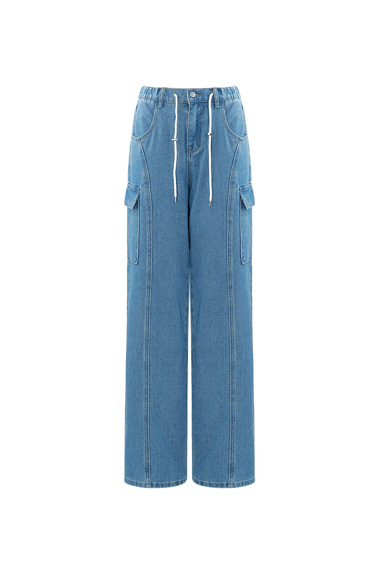 Pantalones vaqueros cargo de mezclilla de confianza - azul h5 Imagen5