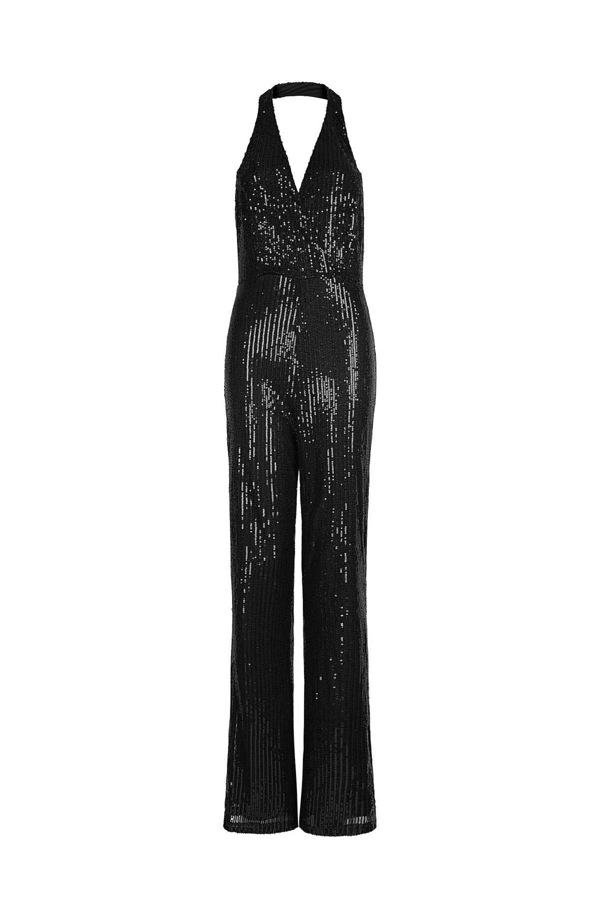 Glitter halter jumpsuit - black h5 