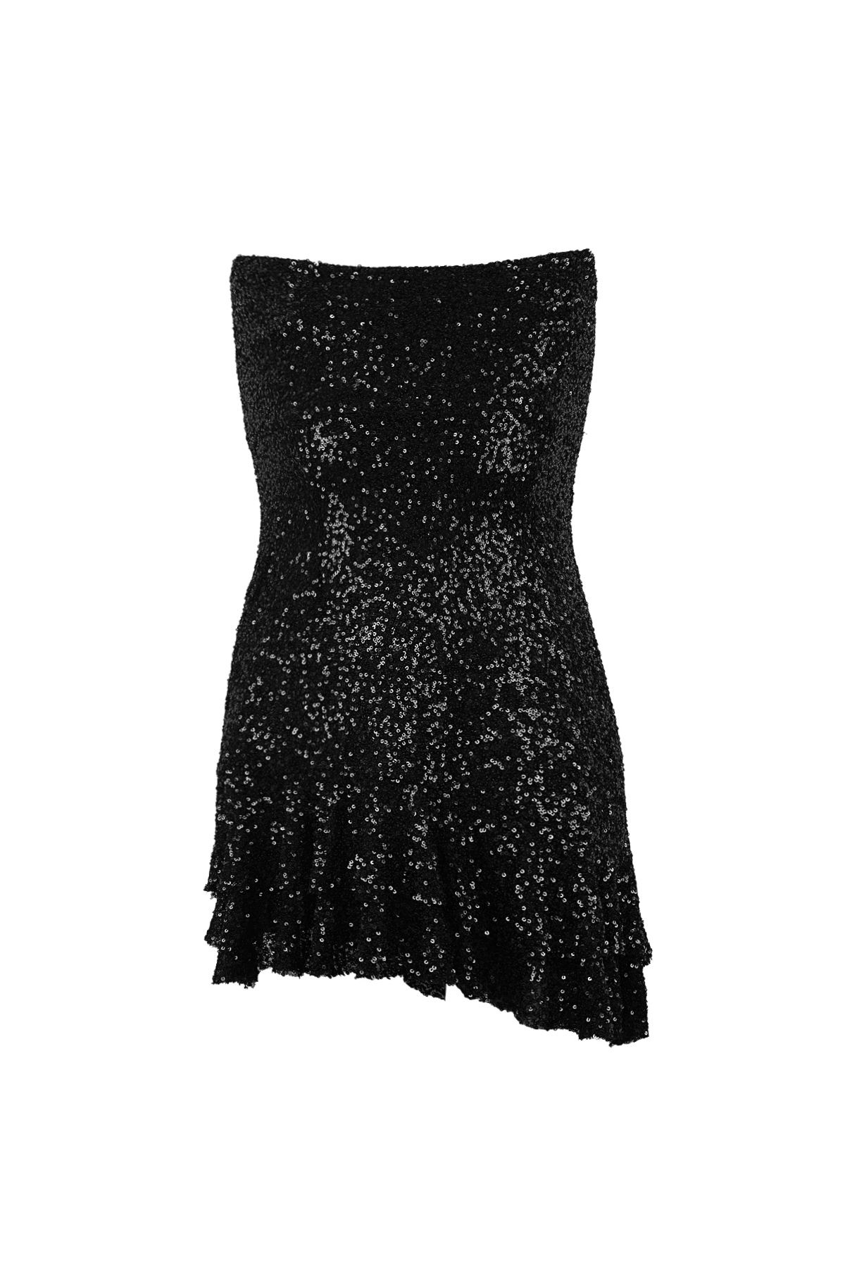 Glitzerkleid mit Schleife trägerlos - schwarz h5 Bild6