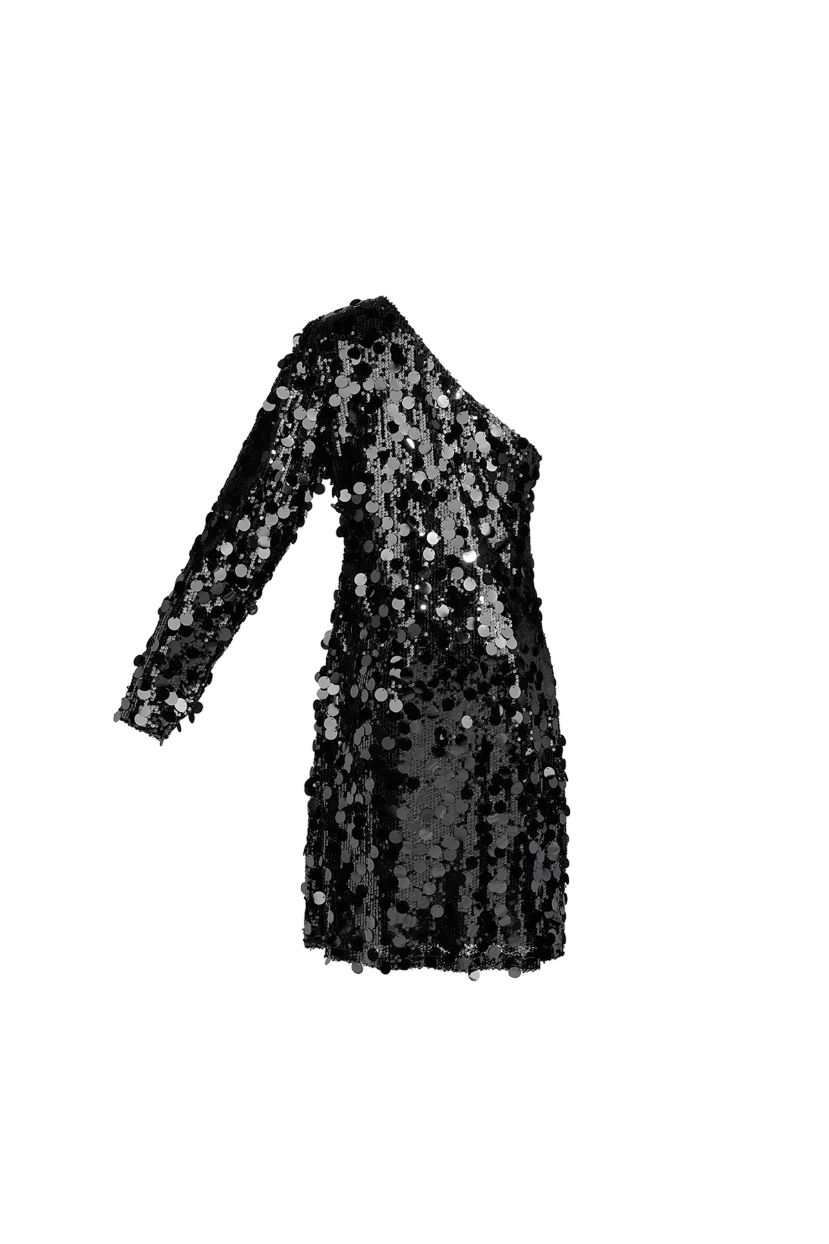 Robe asymétrique pailletée large - noir h5 Image6