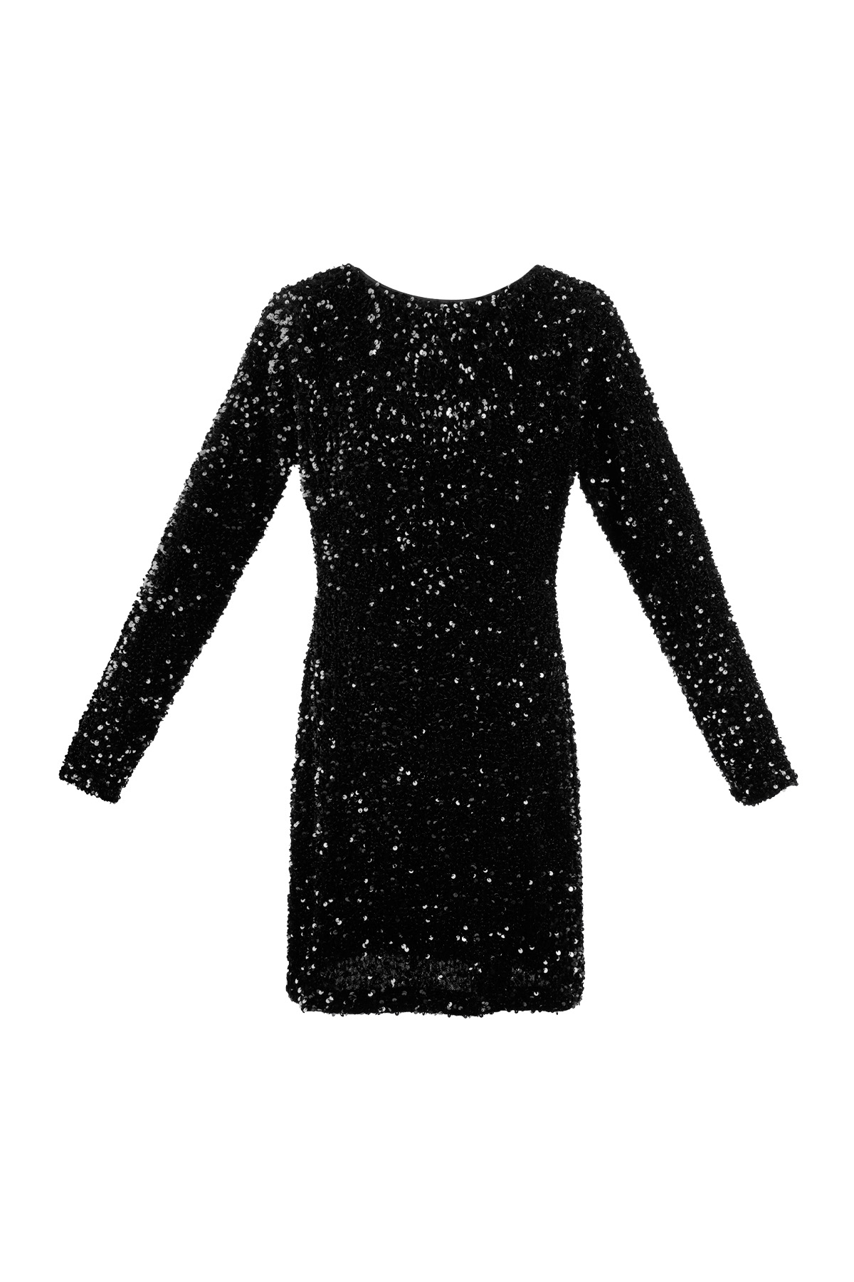 Glitter dress with open back - black h5 