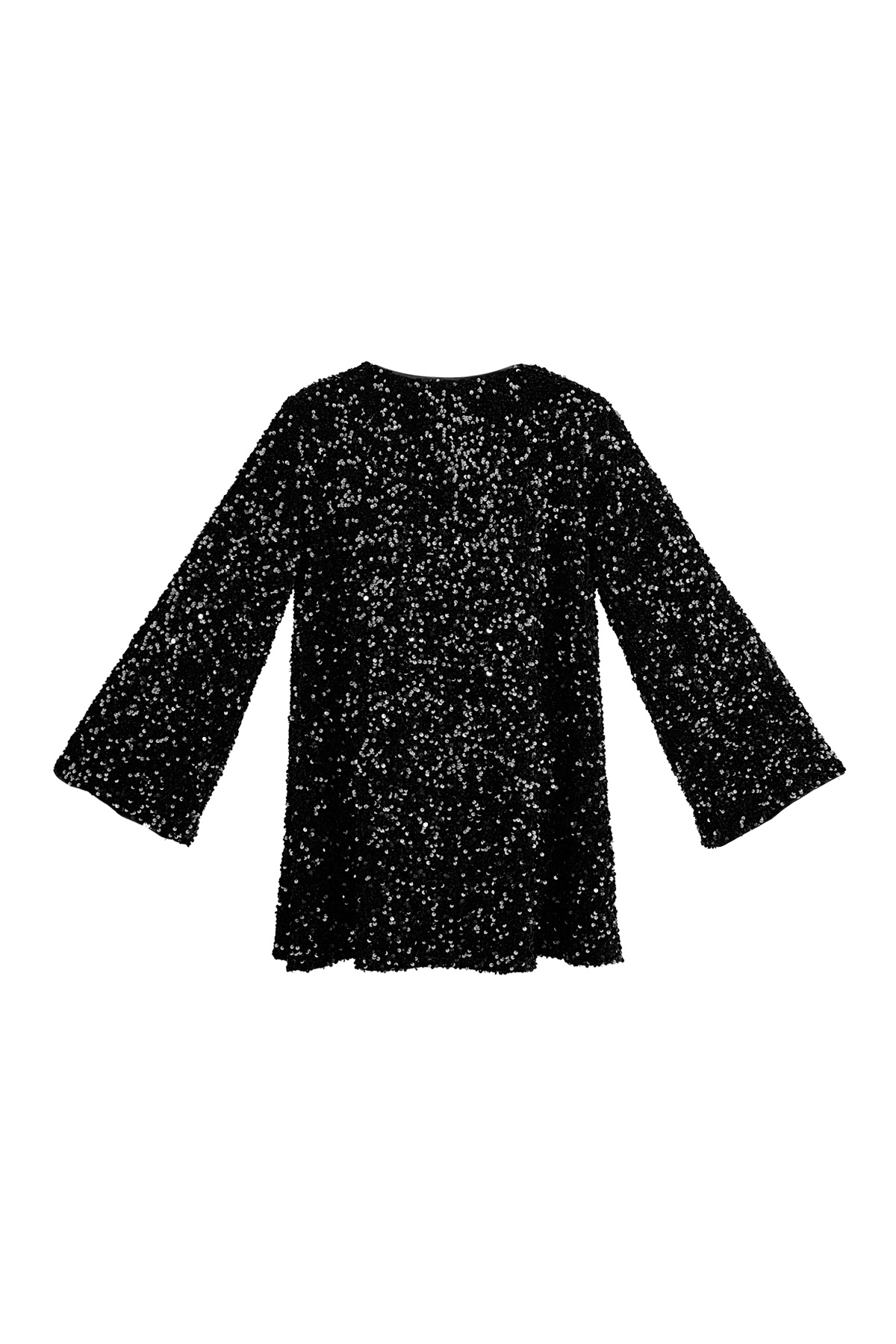 Glitter dress with bow - black h5 