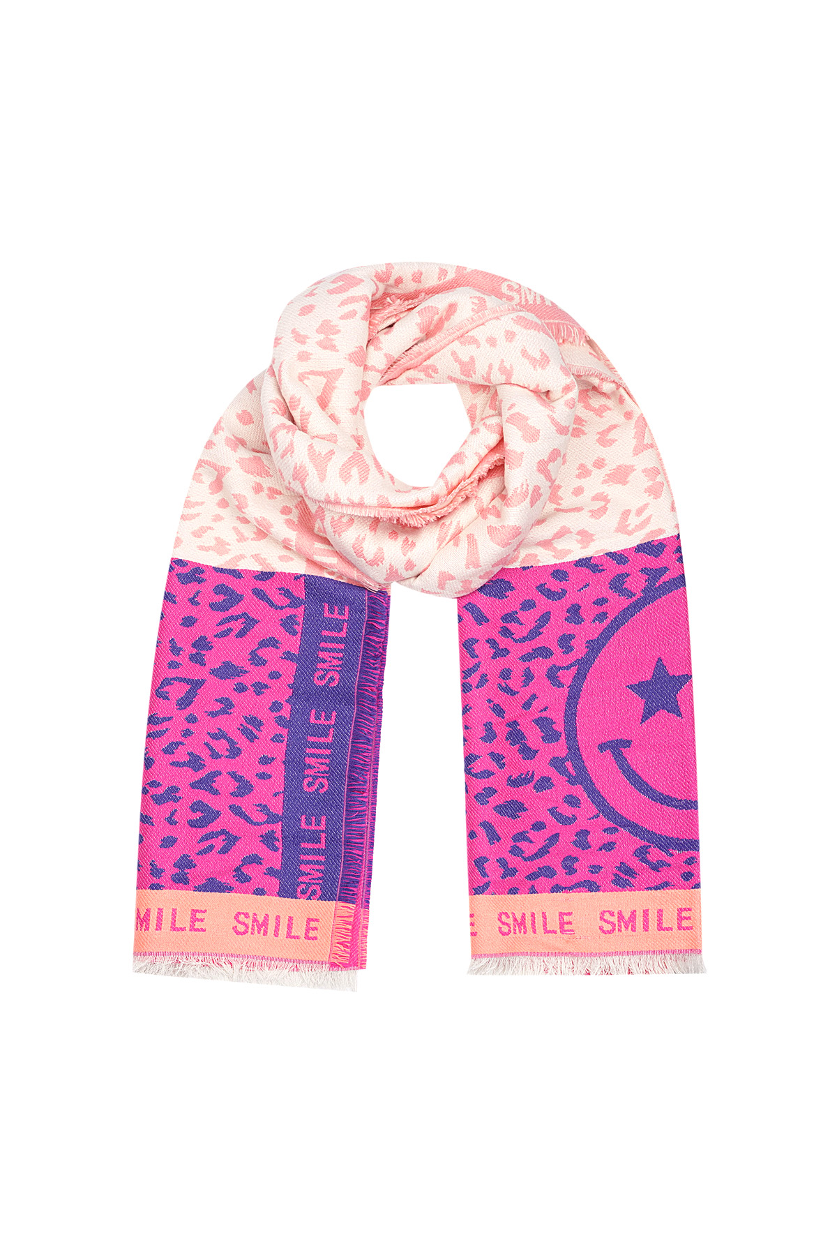 Foulard sourire coloré - rose et rose h5 