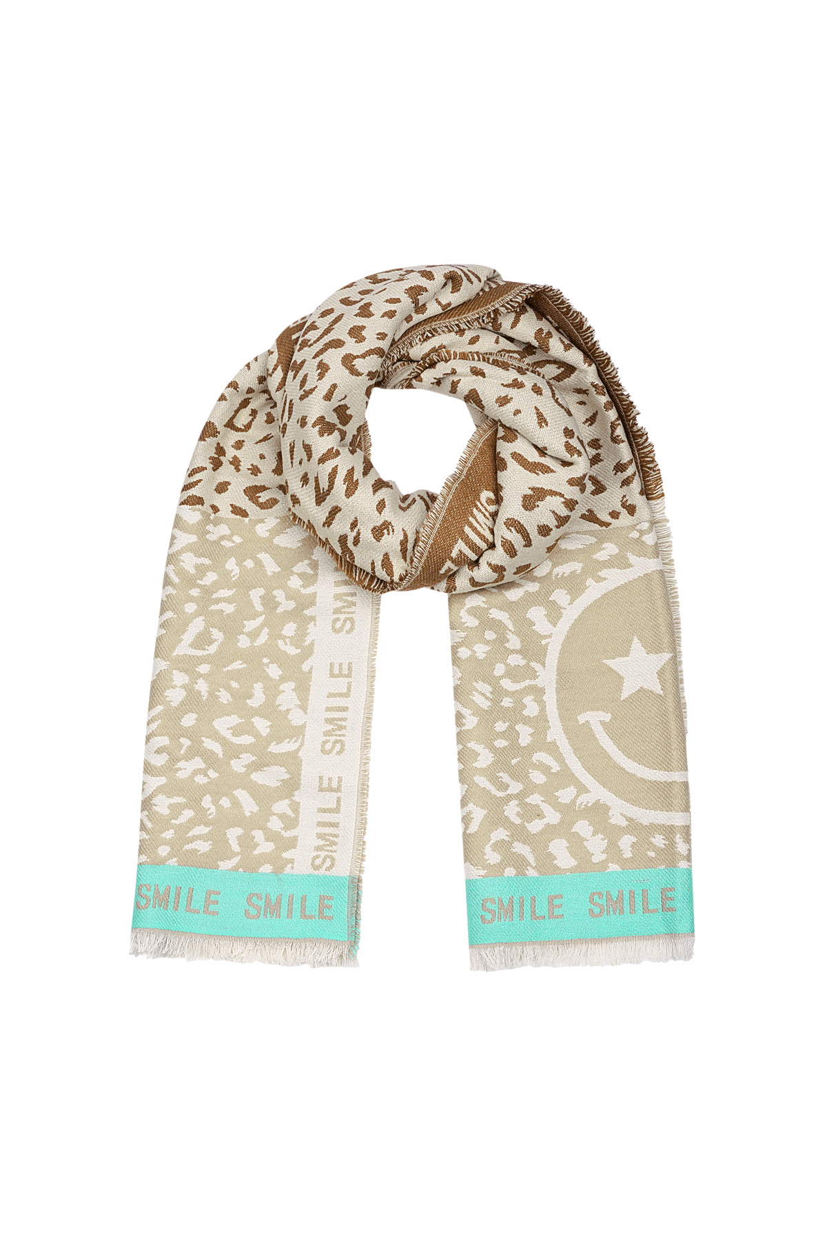 Foulard sourire coloré - beige h5 