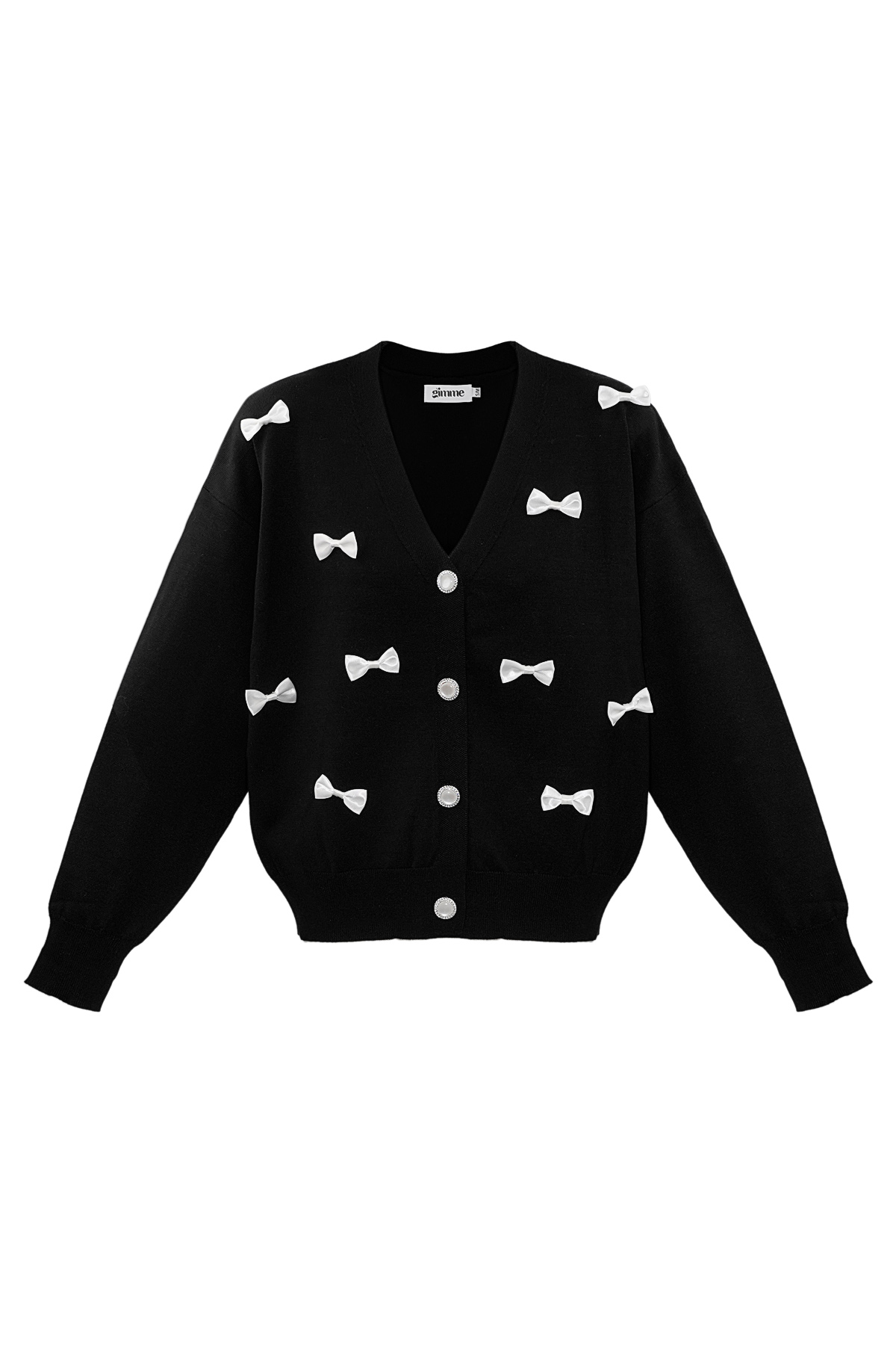 Cardigan con fiocco - nero 