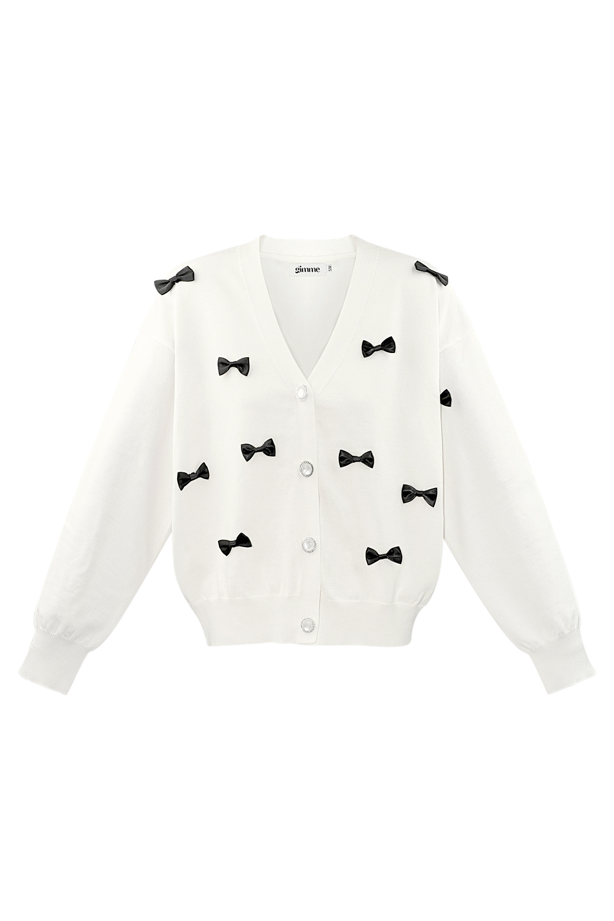 Cardigan con fiocco - bianco h5 