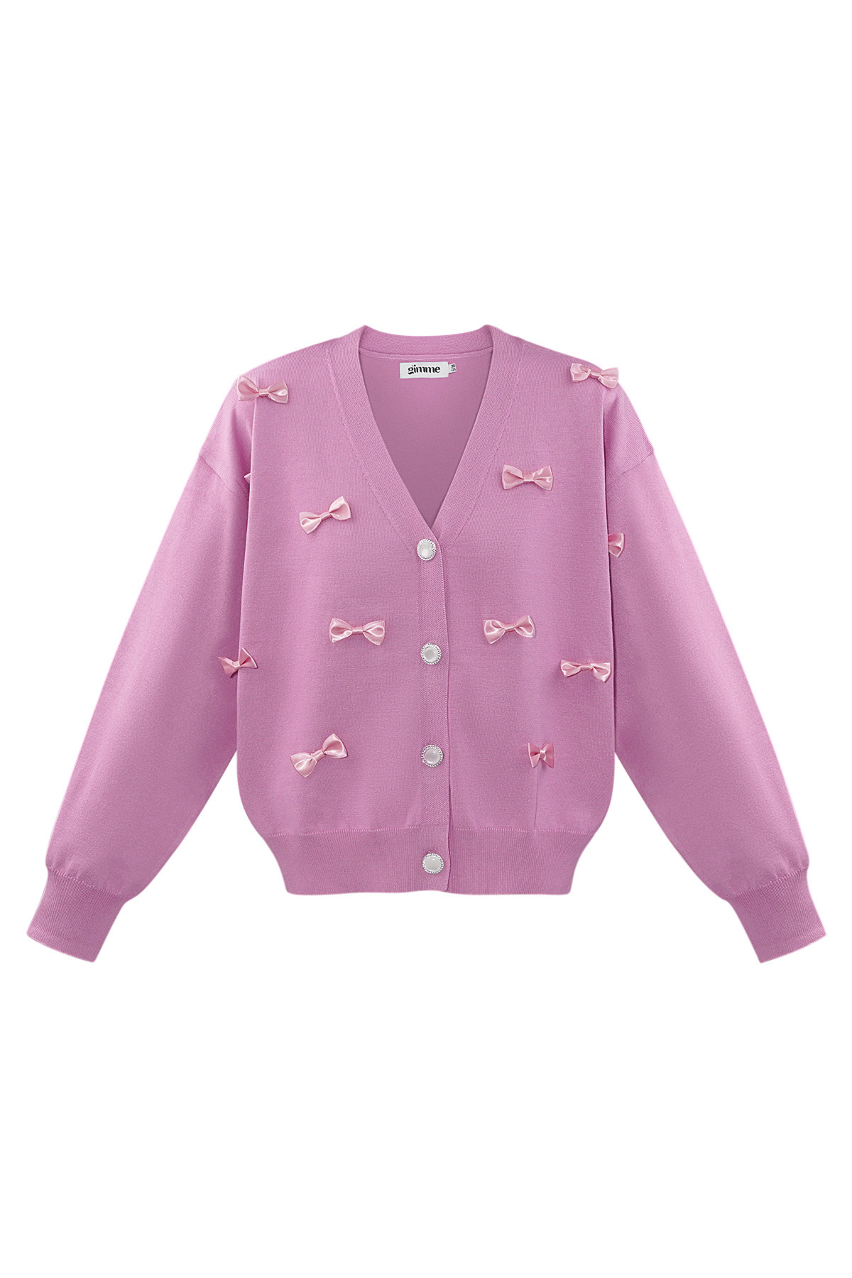 Cardigan con fiocco - rosa h5 