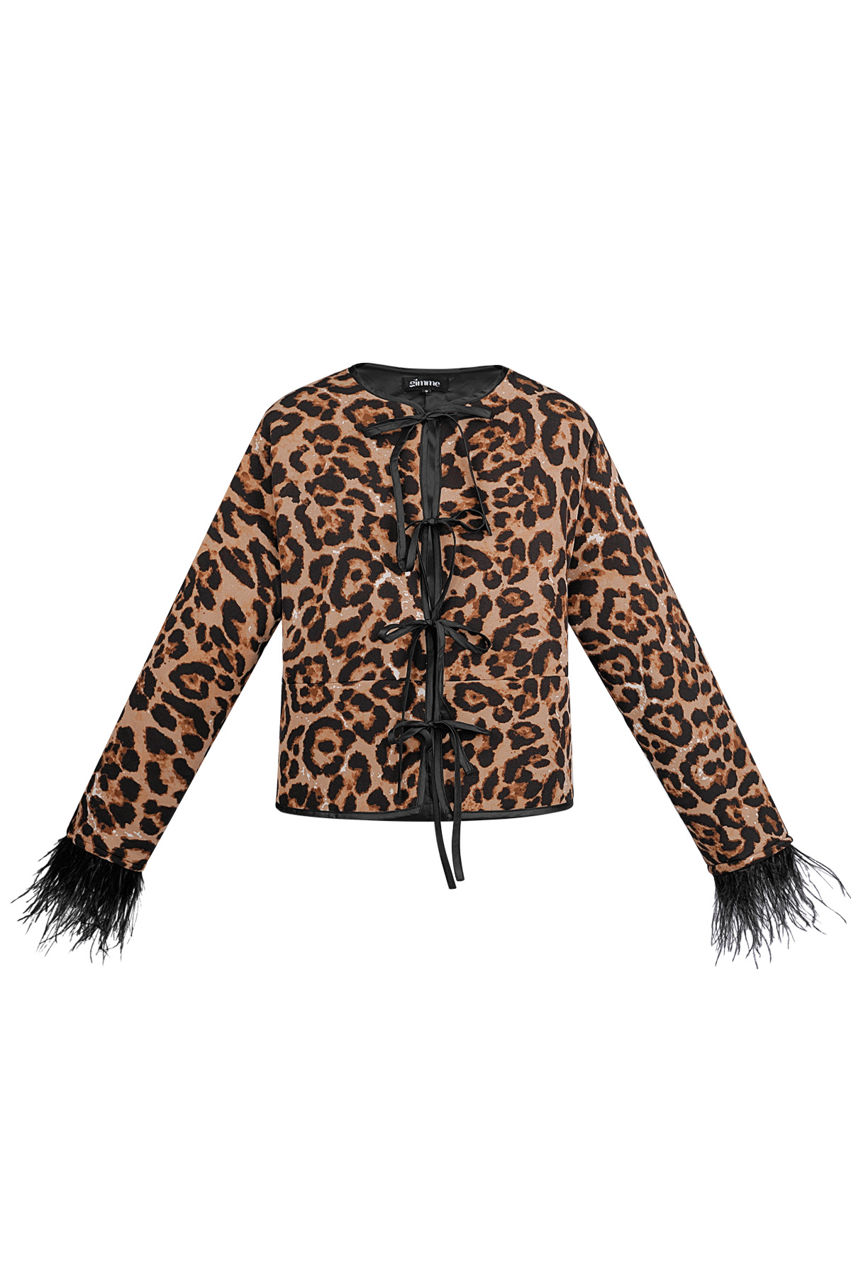 Feather jacket with leopard print - multi  2