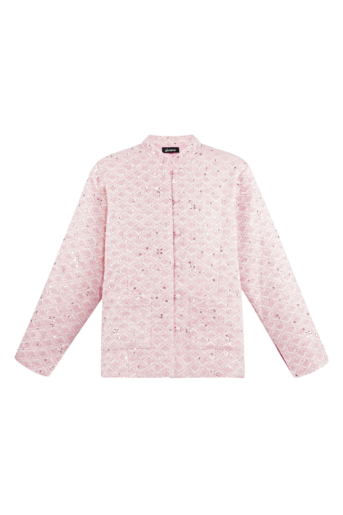 Fabric jacket with glitter - pink h5 