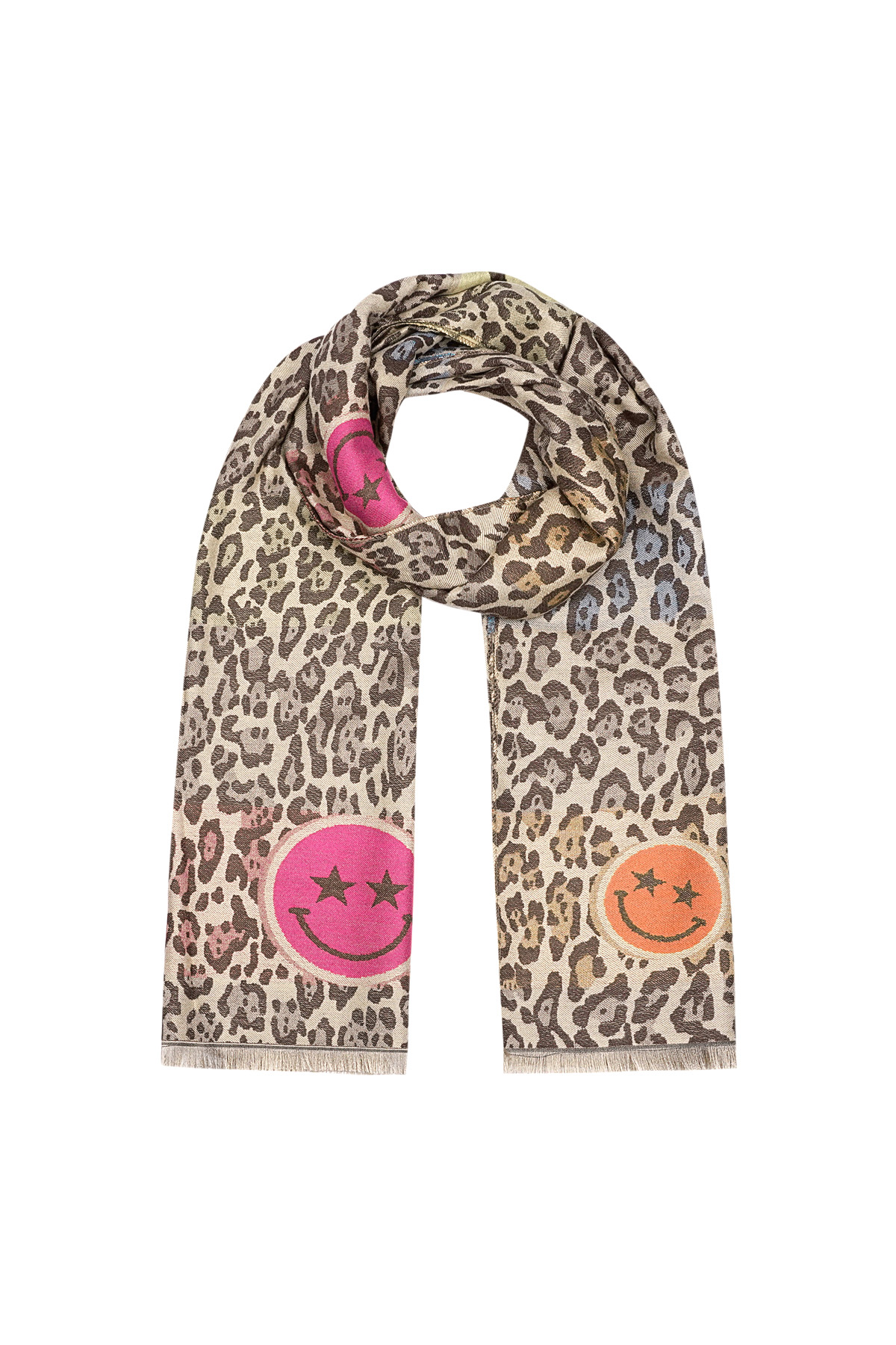 Wild smile scarf - brown h5 