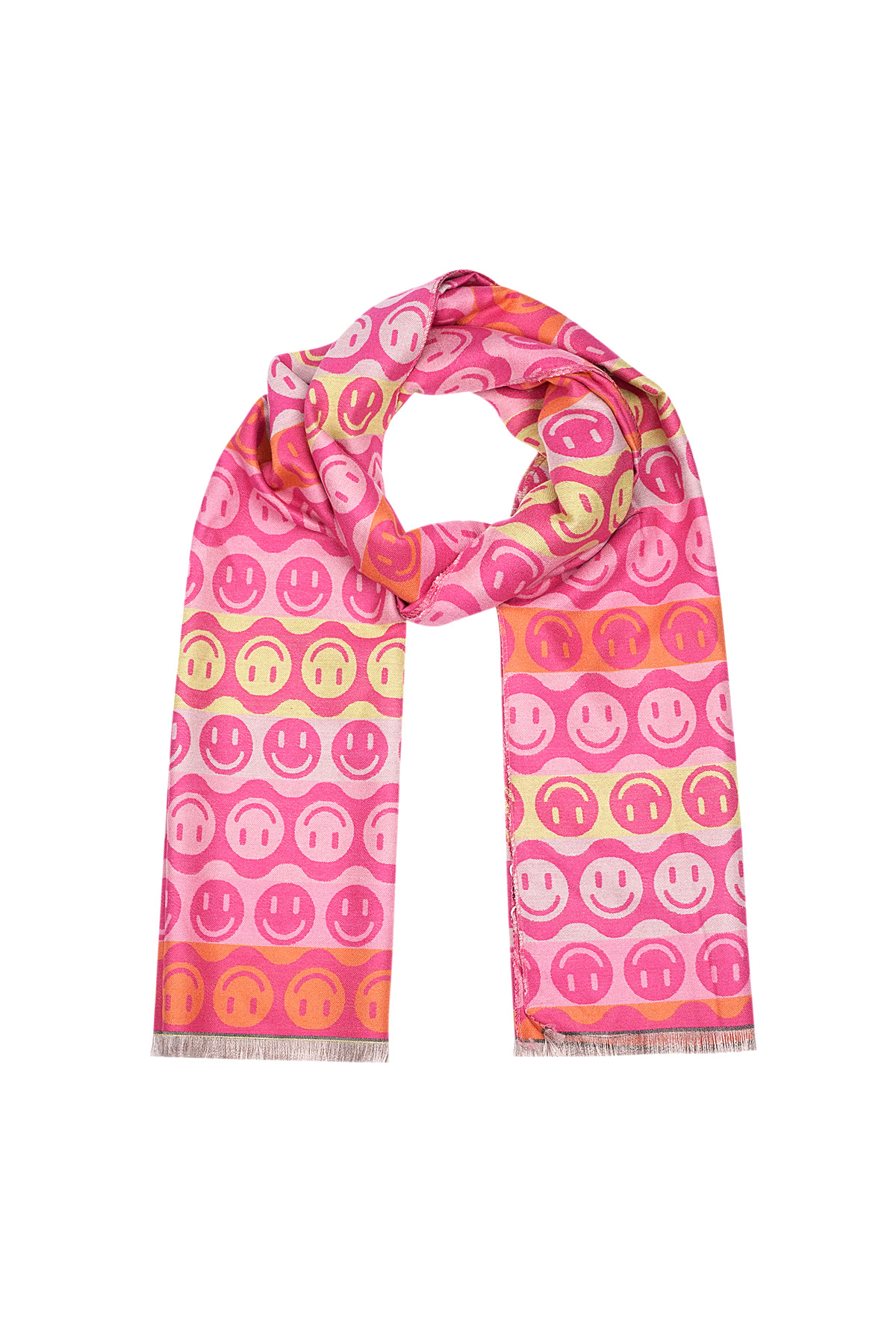 Scarf smiley all over - fuchsia h5 