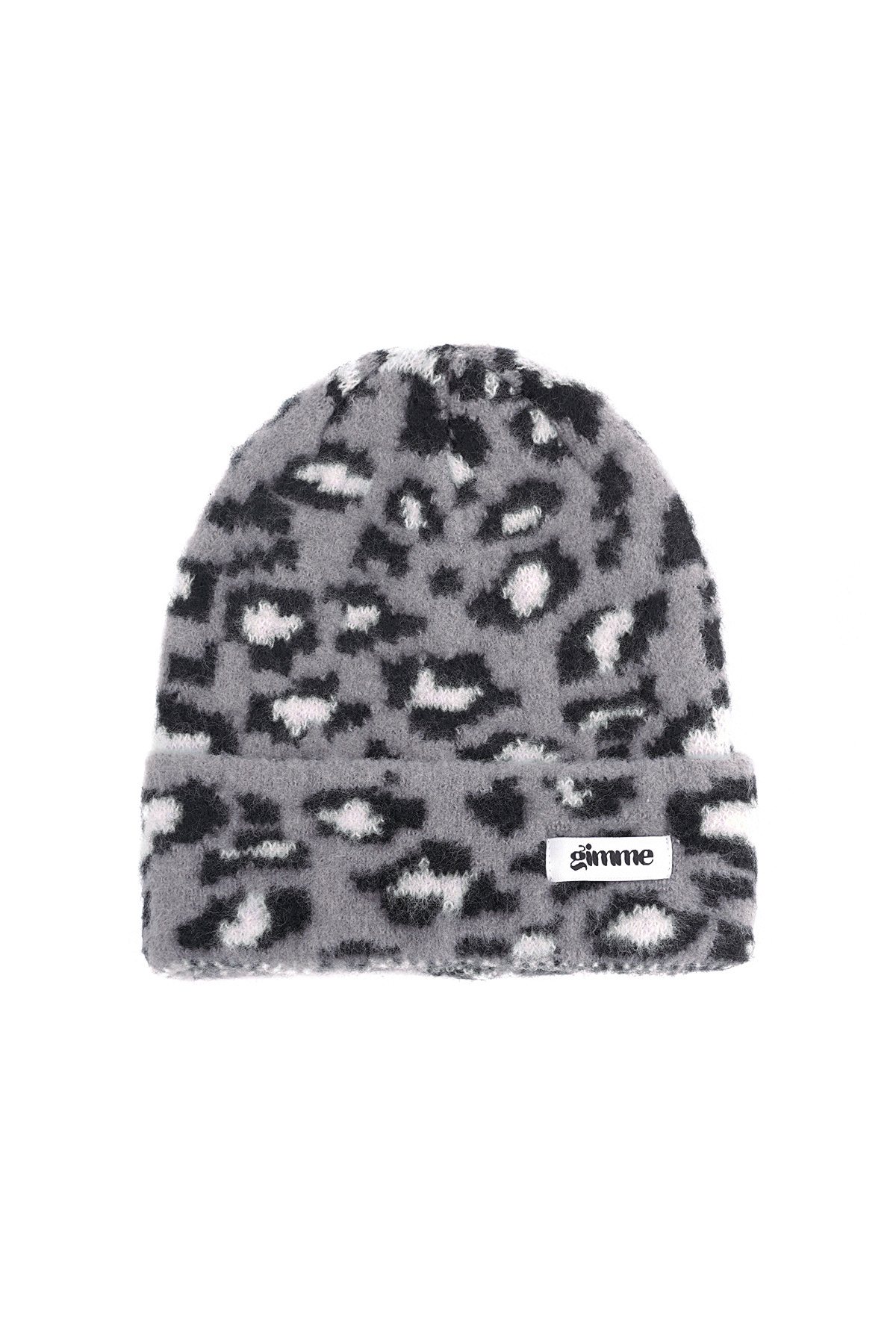 panther print hat - grey h5 