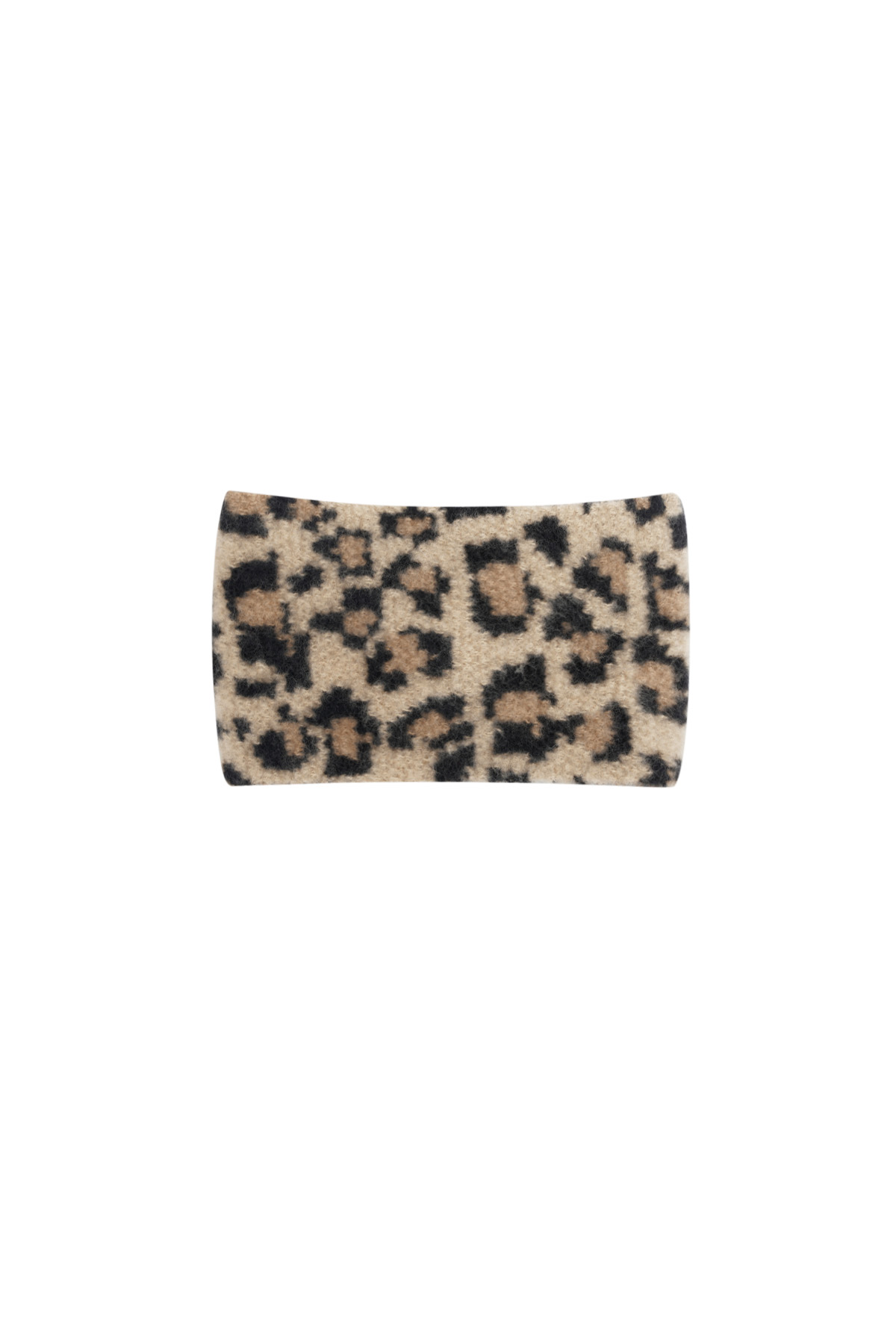 Winter headband leopard print - camel