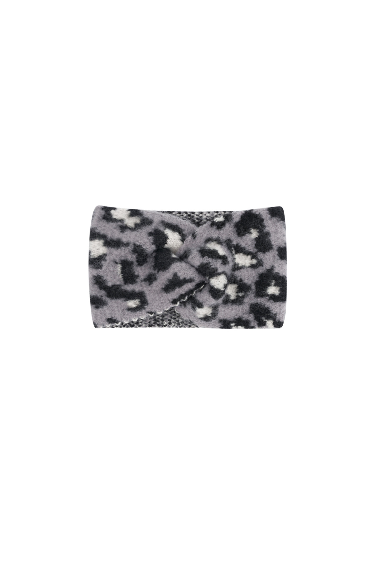 Winter headband leopard print - gray h5 Picture2