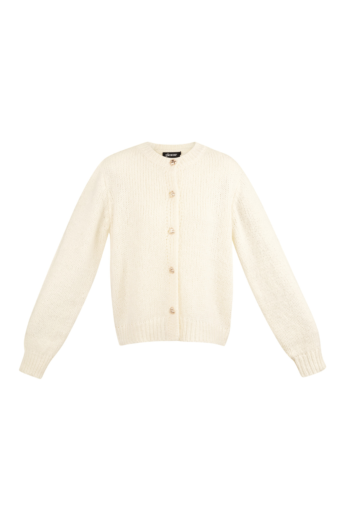 Cardigan lavorato a maglia Love - bianco sporco h5 