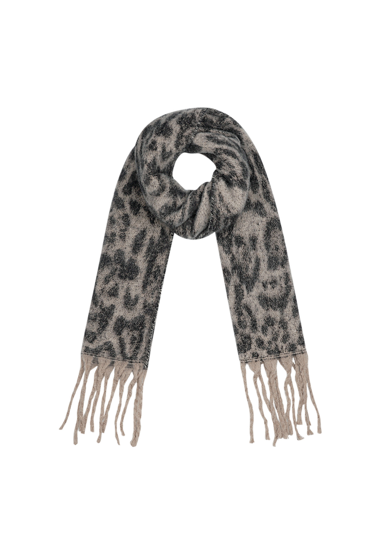 Leopard print scarf - beige h5 