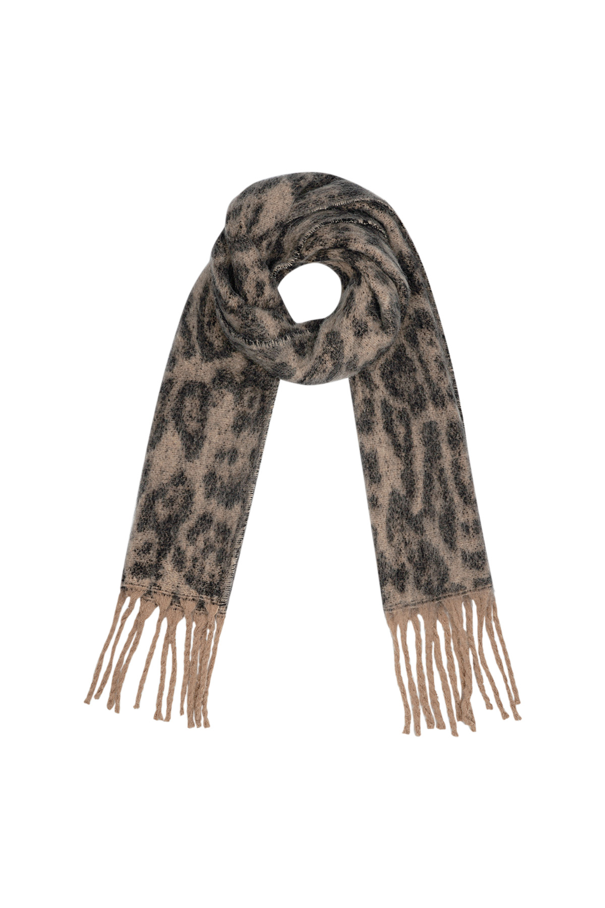 Leopard print scarf - camel h5 