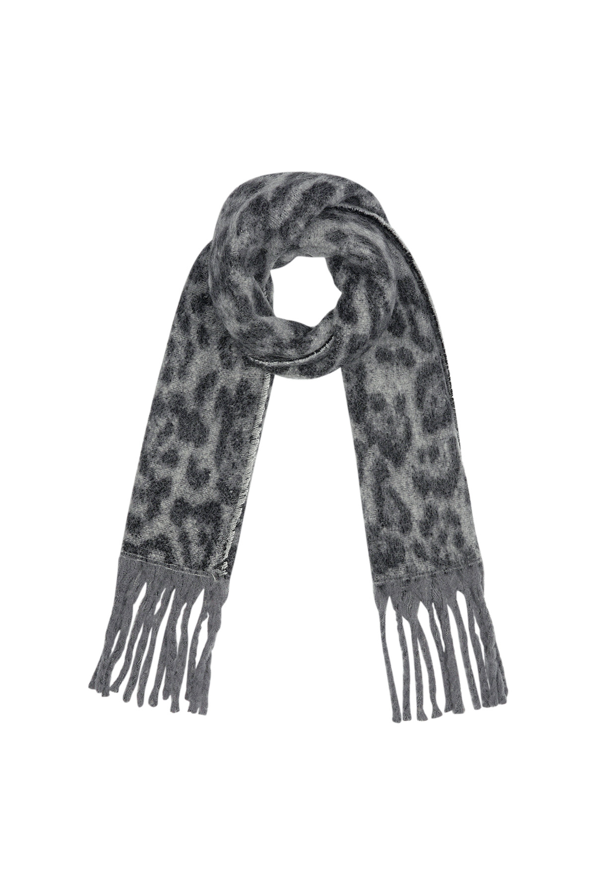 Leopard print scarf - grey h5 