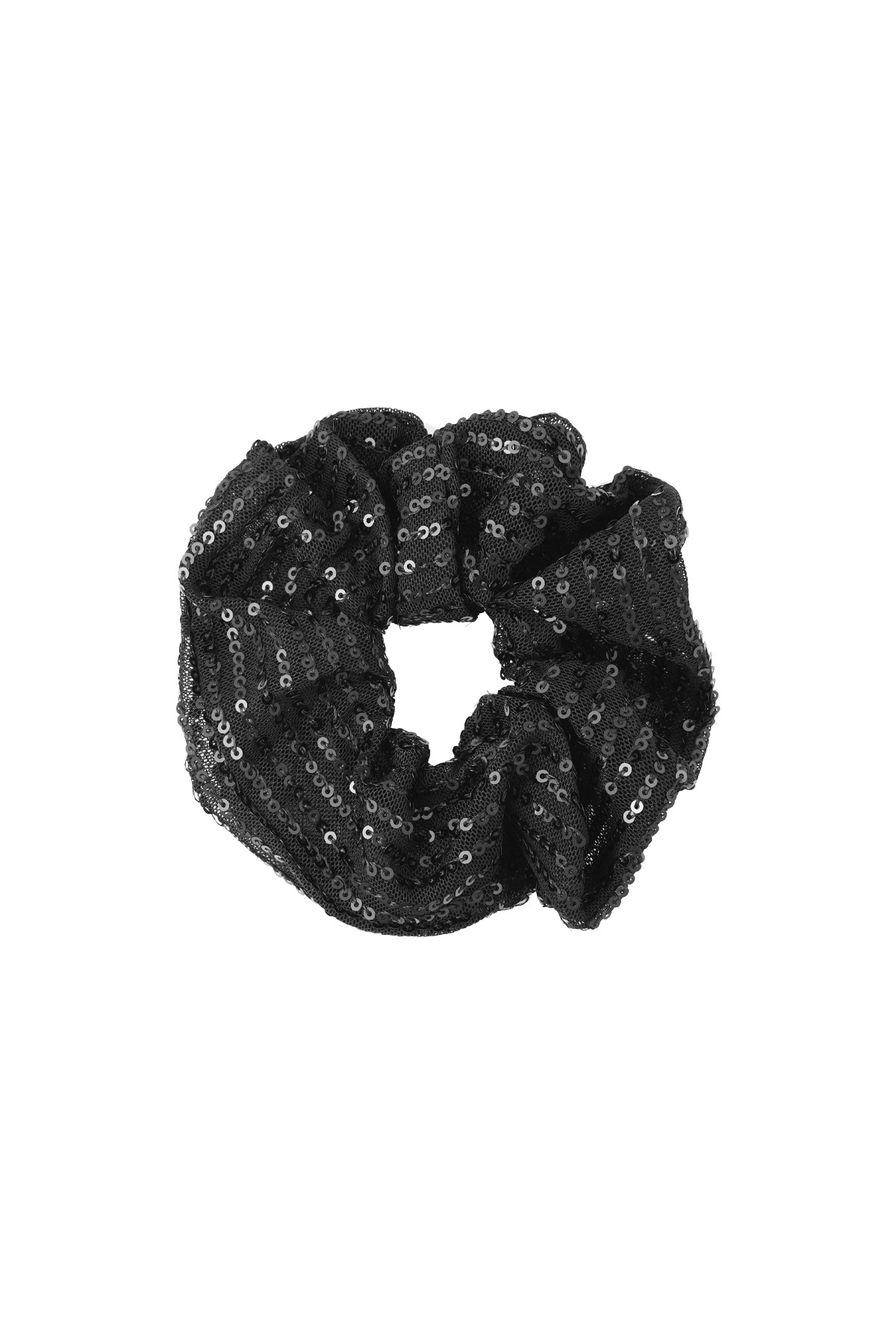 Glitter scrunchie - black h5 