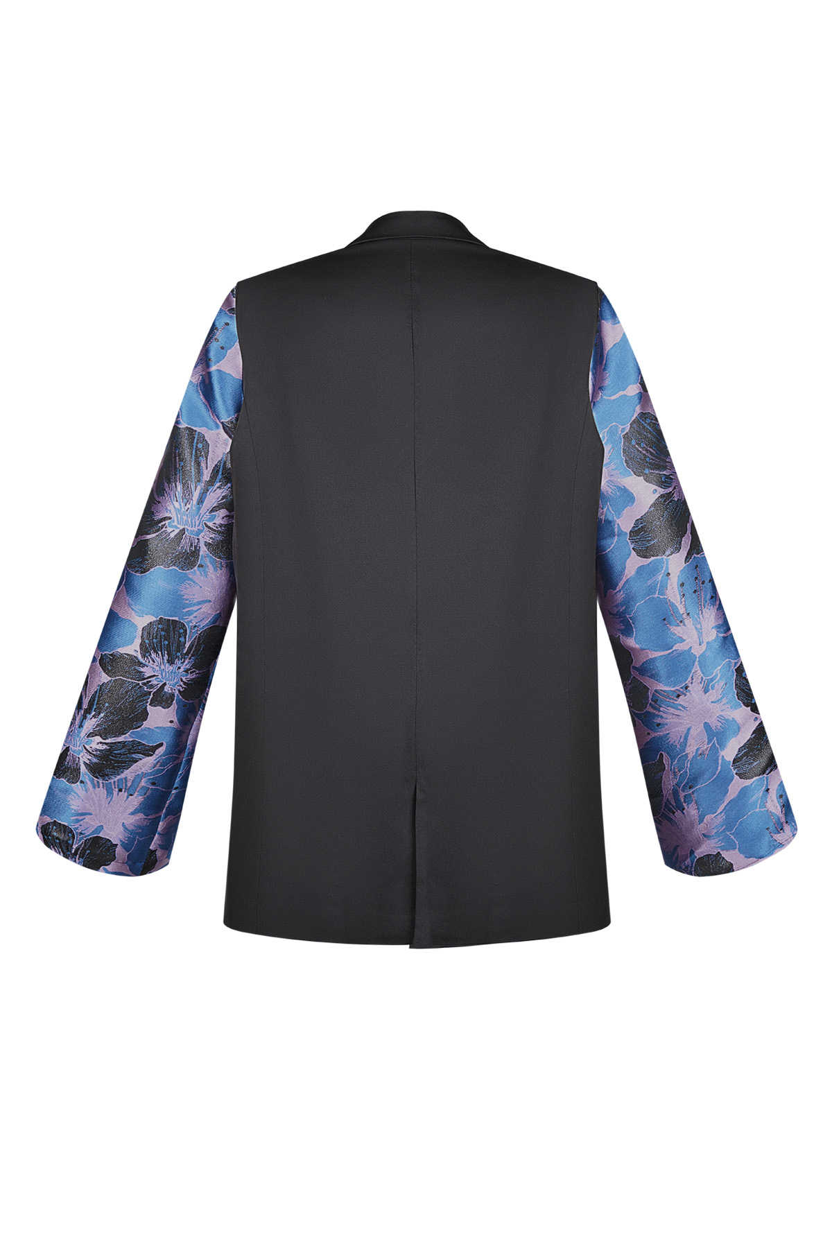 Black blazer with jacquard sleeves - Blue h5 Picture7