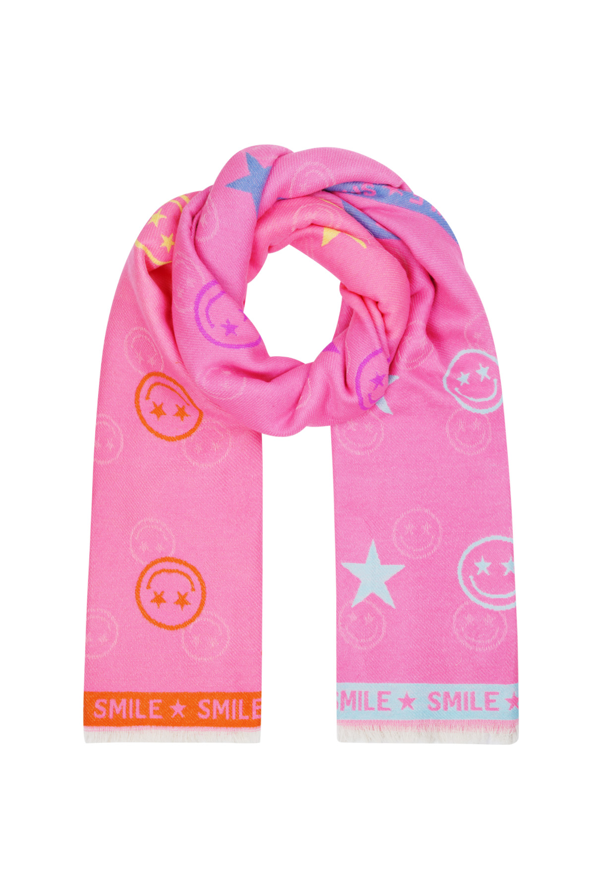 Scarf smiley star - Fuchsia h5 