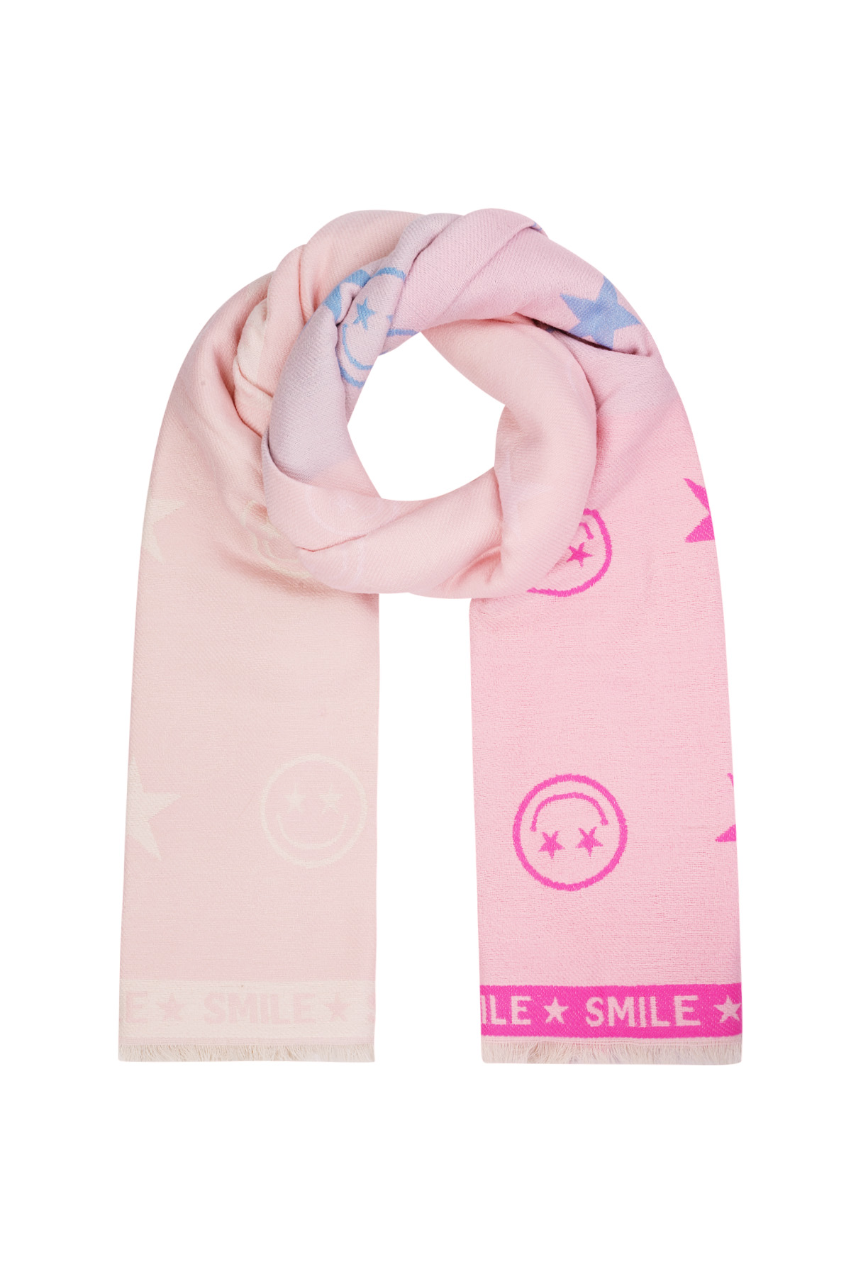 Scarf smiley star - Pale pink 2